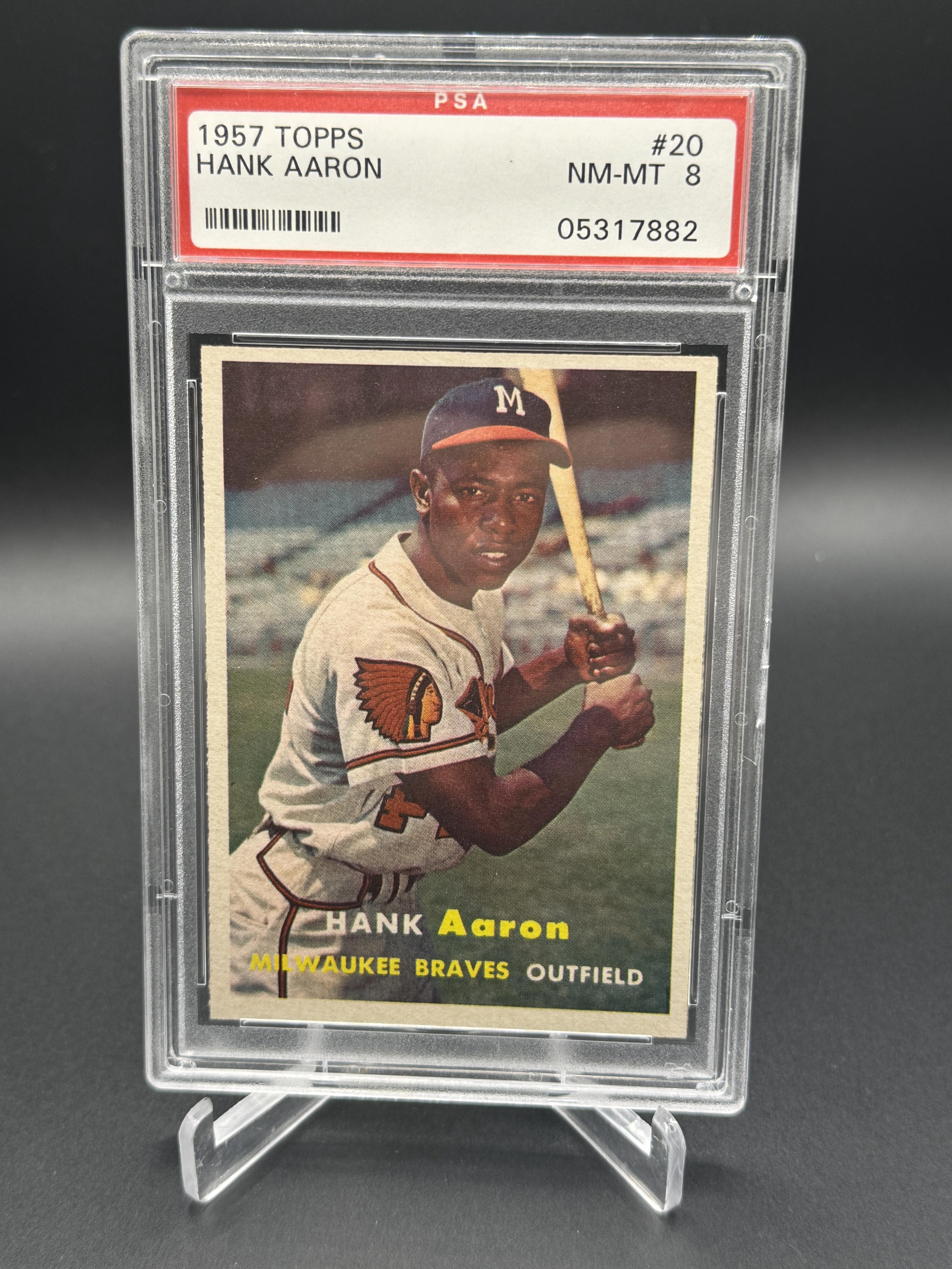 1957 Topps #20 Hank Aaron PSA 8
