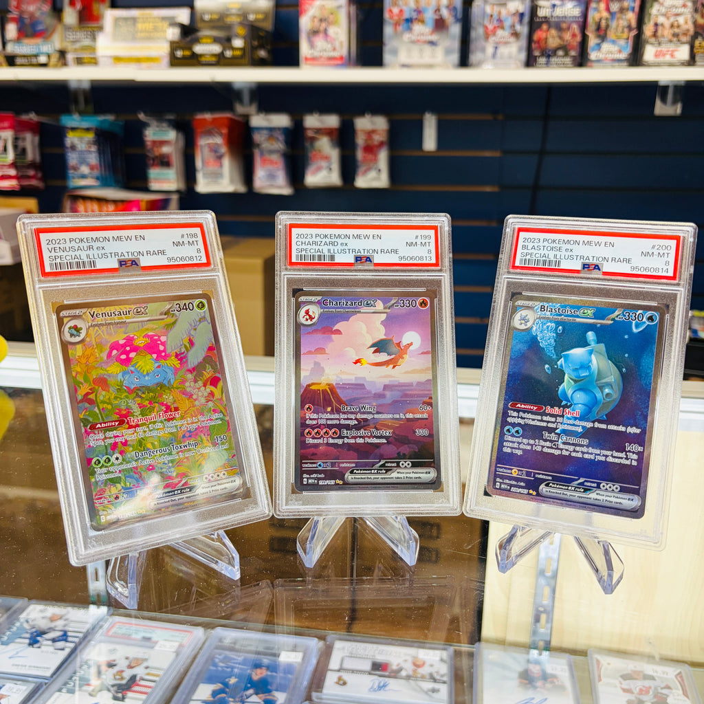 PSA 8 Sequential Venusaur ex, Charizard ex, Blastoise ex Special Illustration Rate - 2023 Pokemon 151