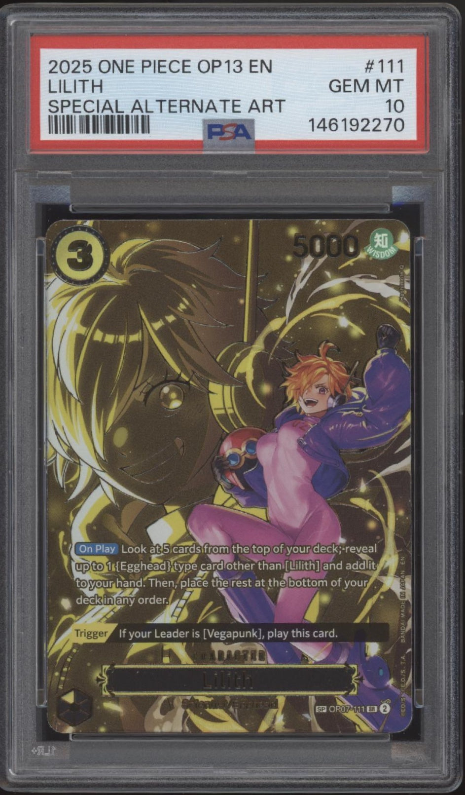Lilith One Piece Card Game OP13 Special Alternate Art #111 PSA 10