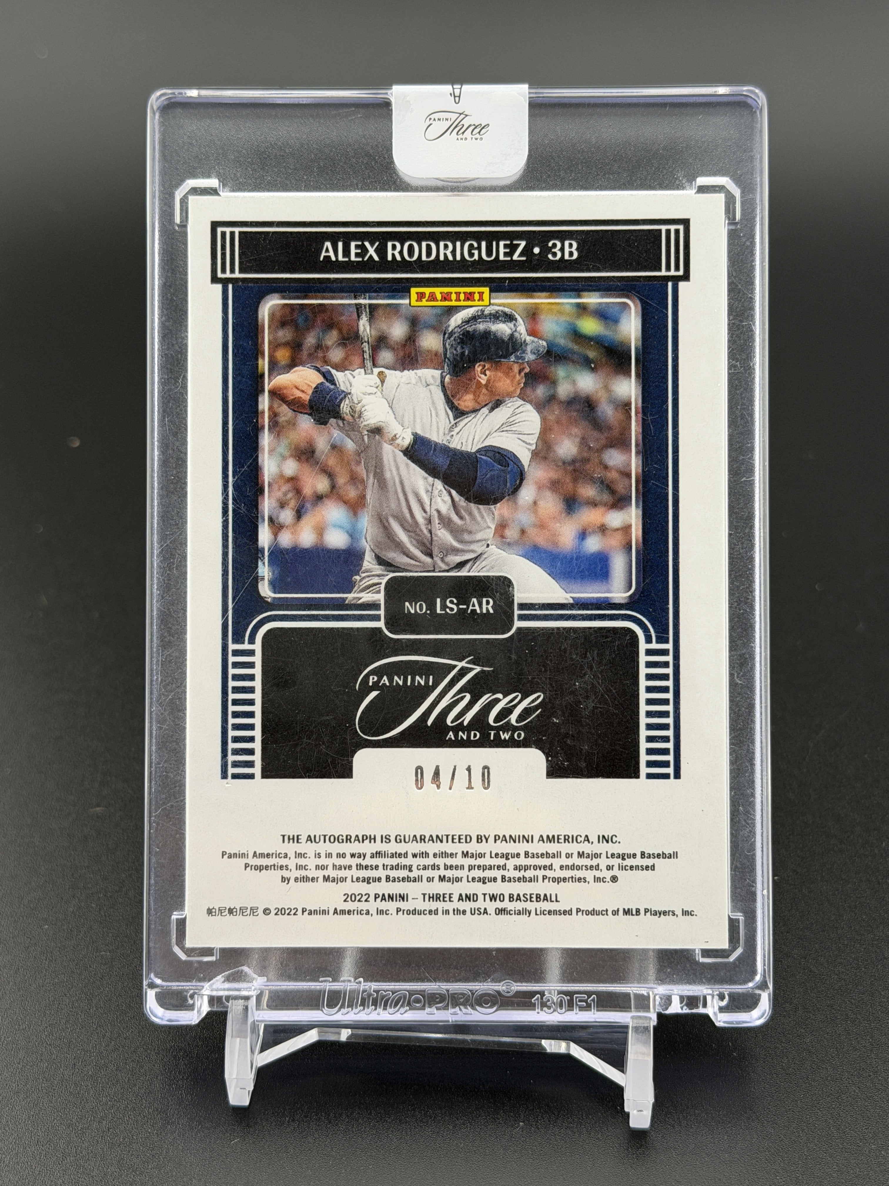 2022 Panini Three and Two #LS-AR Alex Rodriguez Legendary Signatures Black #/10