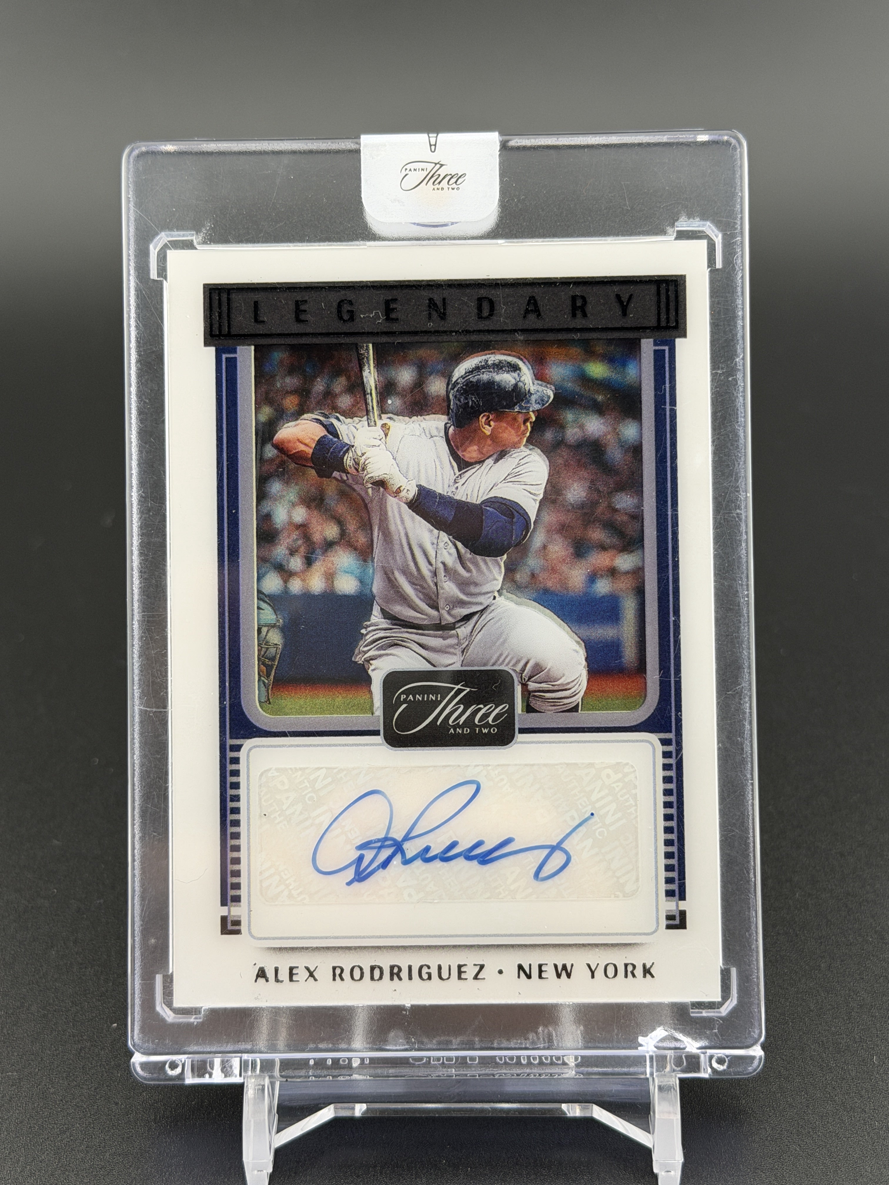 2022 Panini Three and Two #LS-AR Alex Rodriguez Legendary Signatures Black #/10