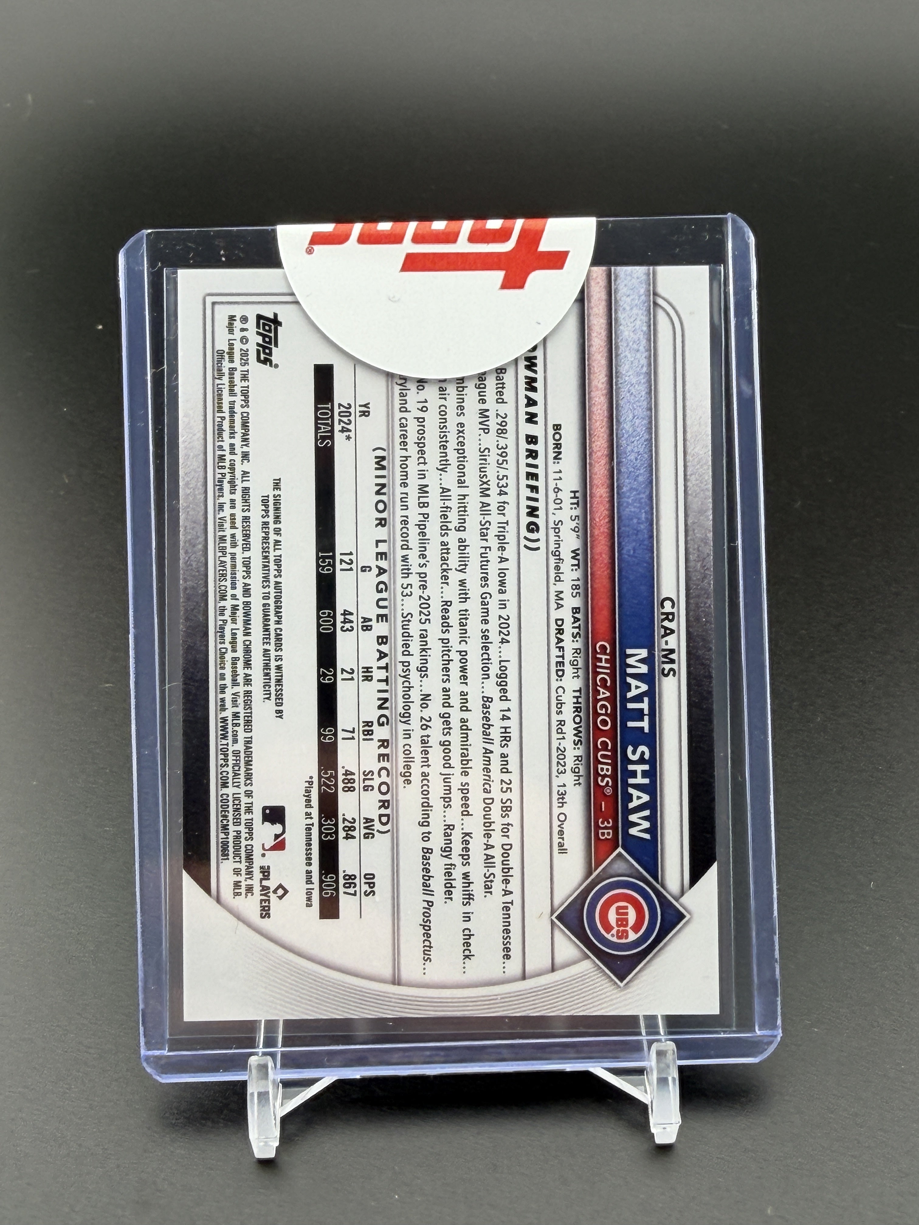 2025 Bowman Chrome #CRA-MS Matt Shaw Rookie Autographs Blue #/150