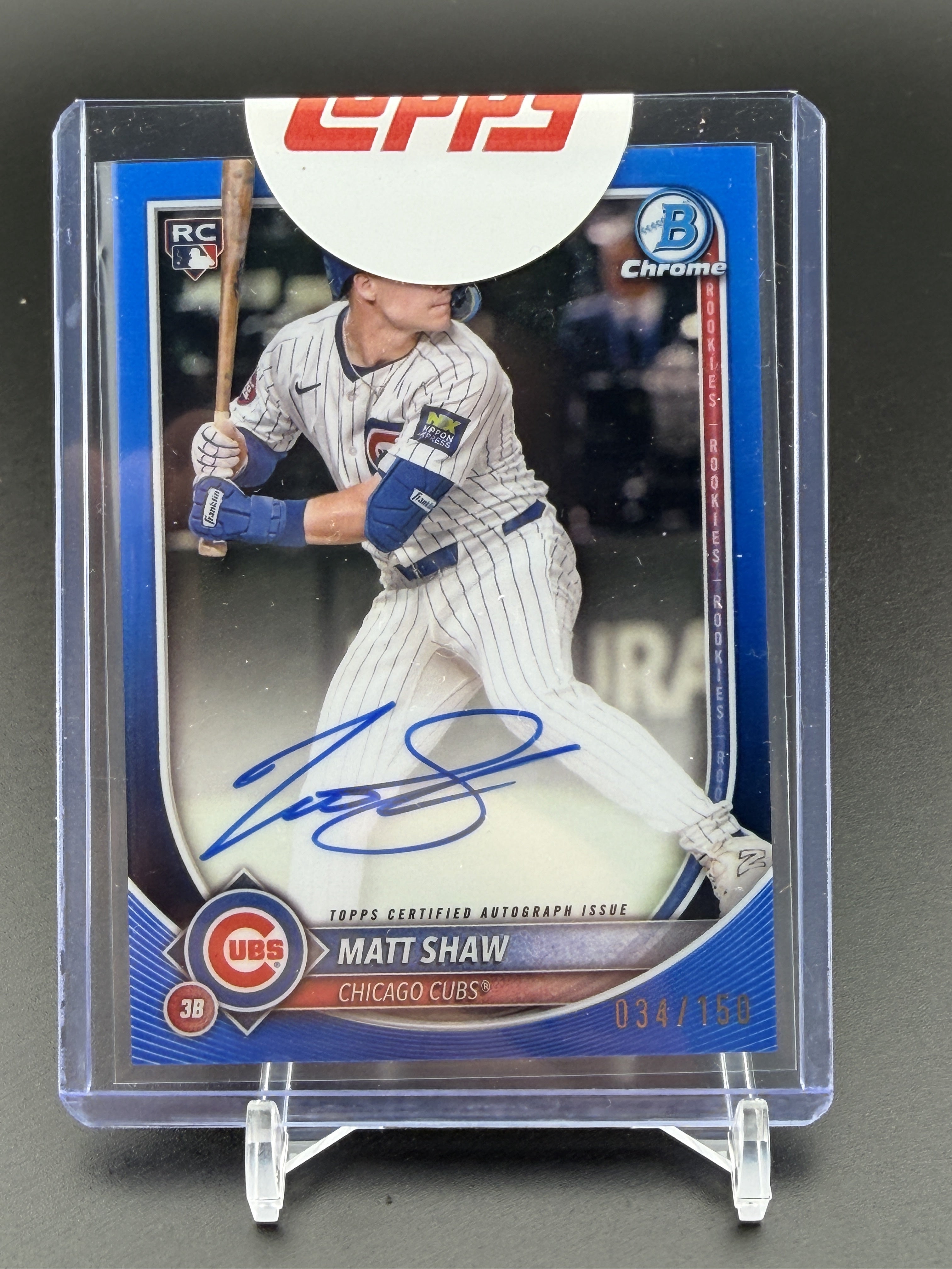 2025 Bowman Chrome #CRA-MS Matt Shaw Rookie Autographs Blue #/150