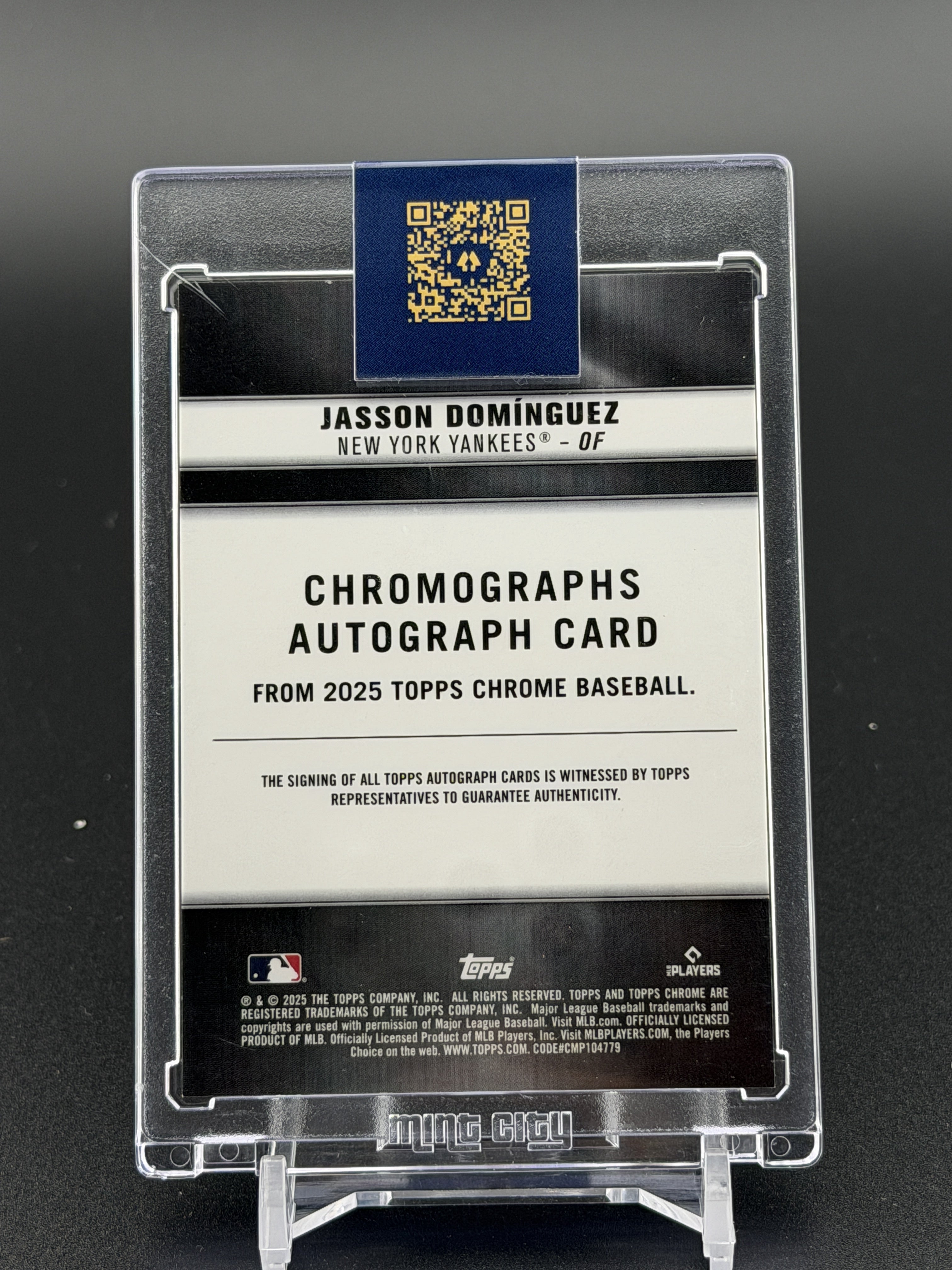 2025 Topps Chrome #CHR-JDO Jasson Dominguez Chromographs Black Refractors #/10