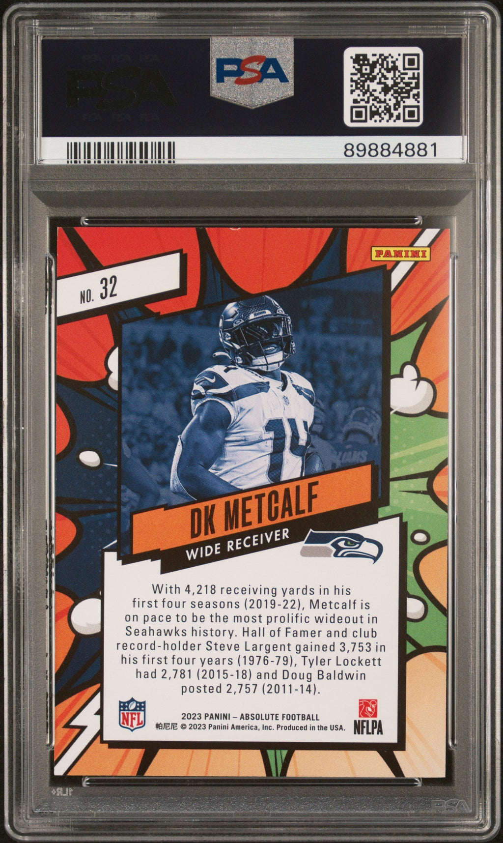 2023 Panini Absolute #32 DK Metcalf Explosive PSA 9