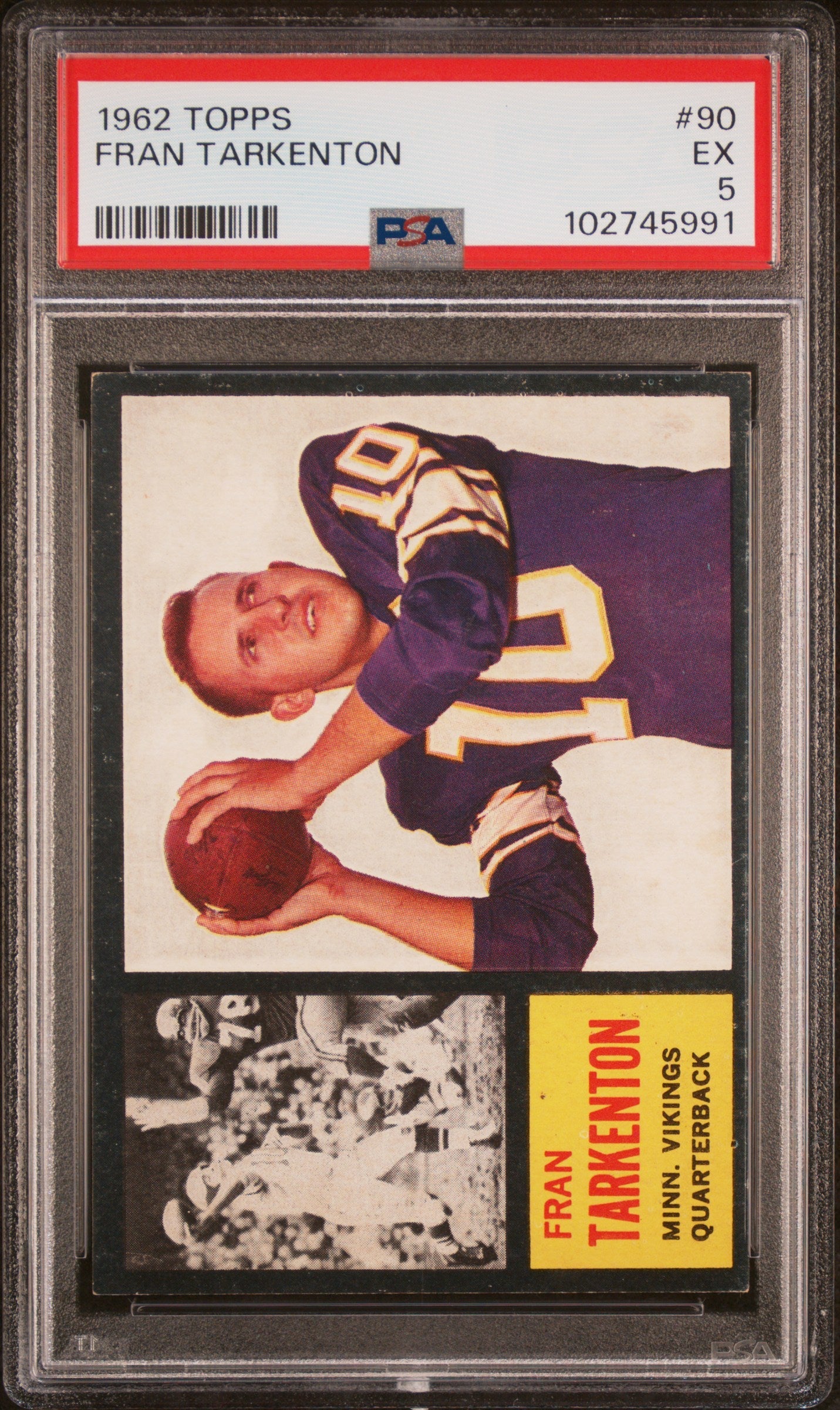 1962 Topps #90 Fran Tarkenton PSA 5
