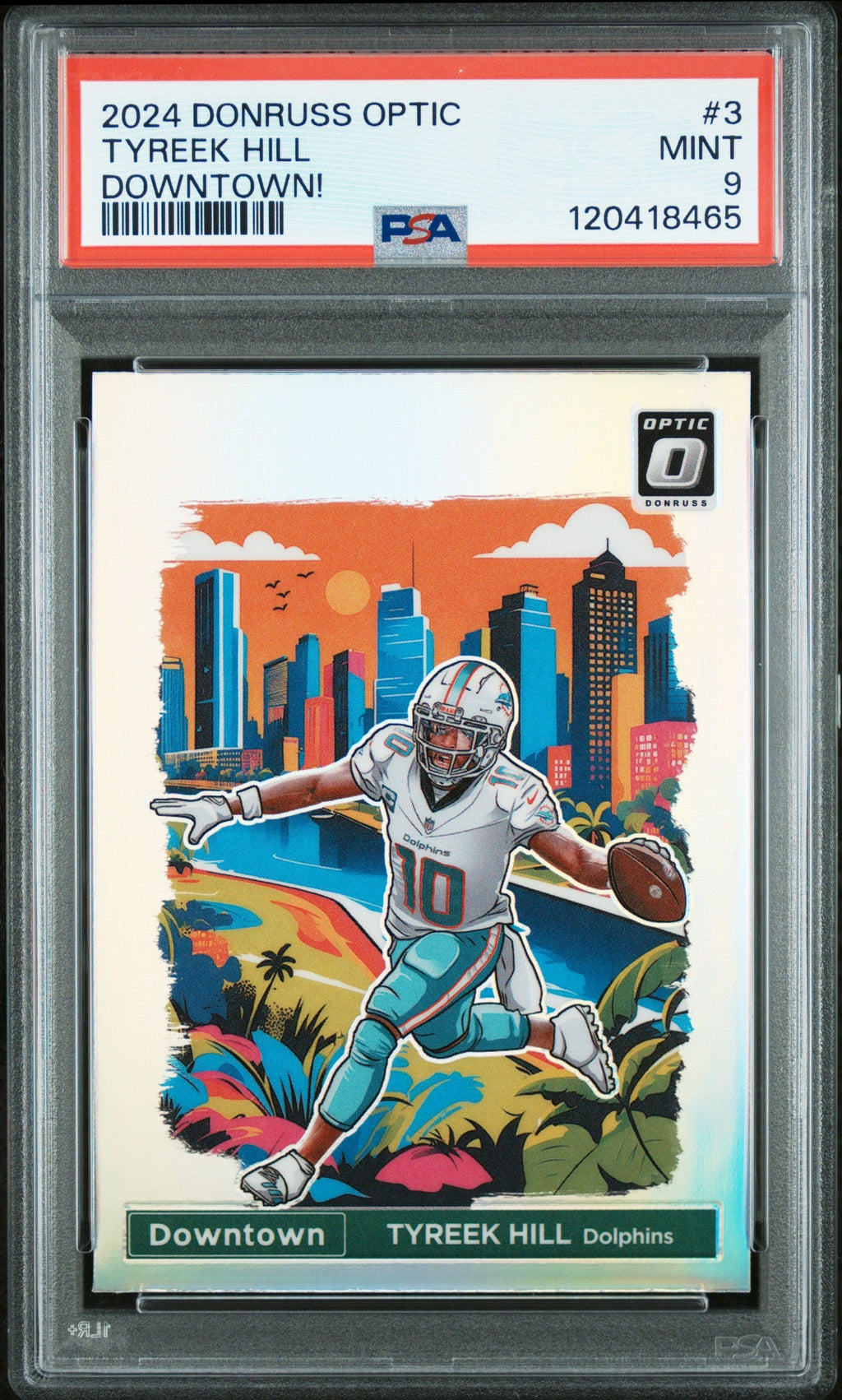 2024 Donruss Optic #3 Tyreek Hill Downtown! PSA 9