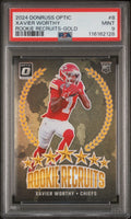 2024 Donruss Optic #8 Xavier Worthy Rookie Recruits Gold /10 PSA 9