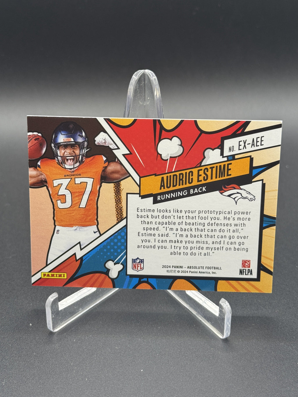 2024 Panini Absolute #EX-AEE Audric Estime Rookie Explosive Green 1/1 PC