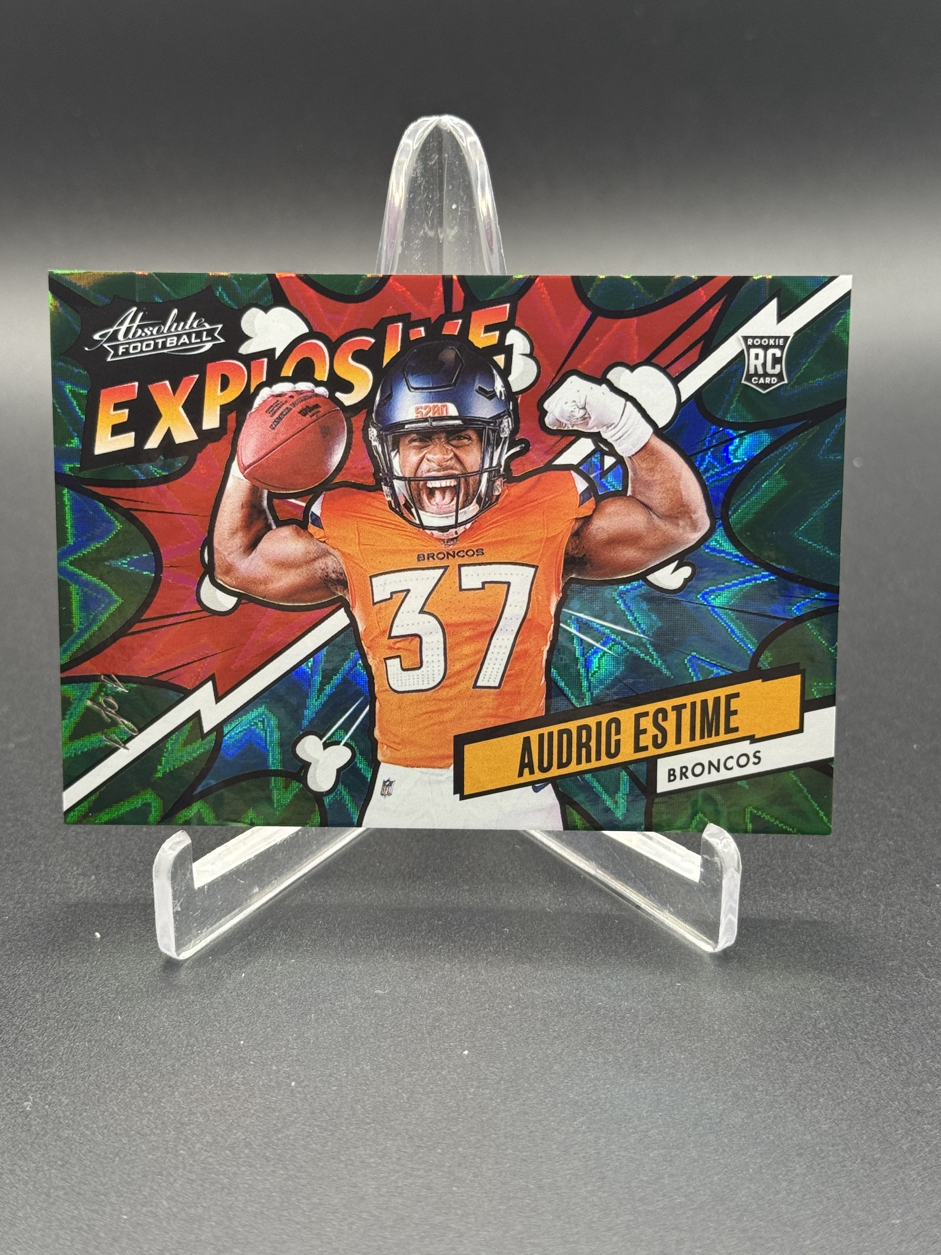 2024 Panini Absolute #EX-AEE Audric Estime Rookie Explosive Green 1/1 PC