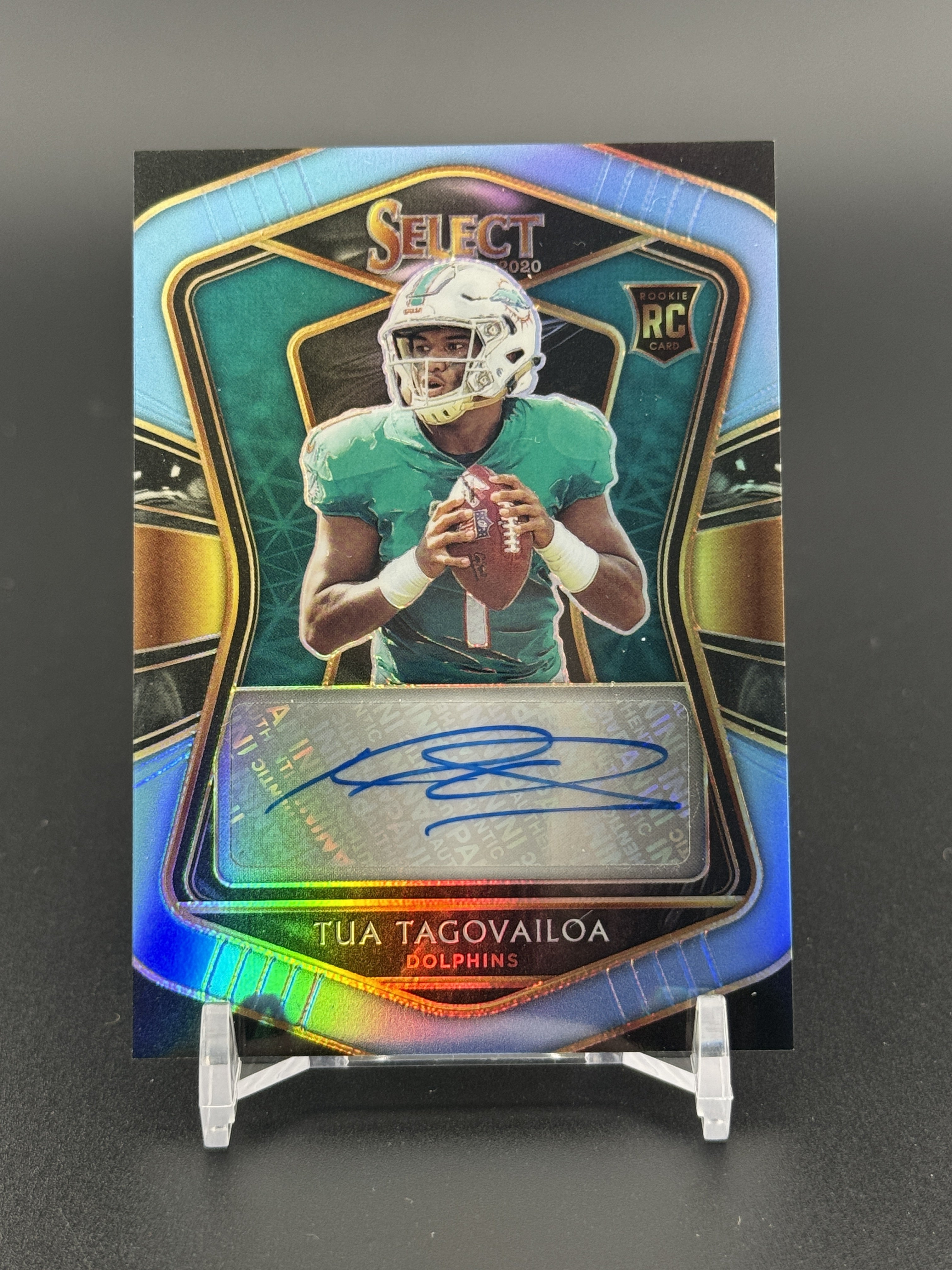 2020 Panini Select #RS-TTA Tua Tagovailoa Rookie Auto Light Blue Prizm /20