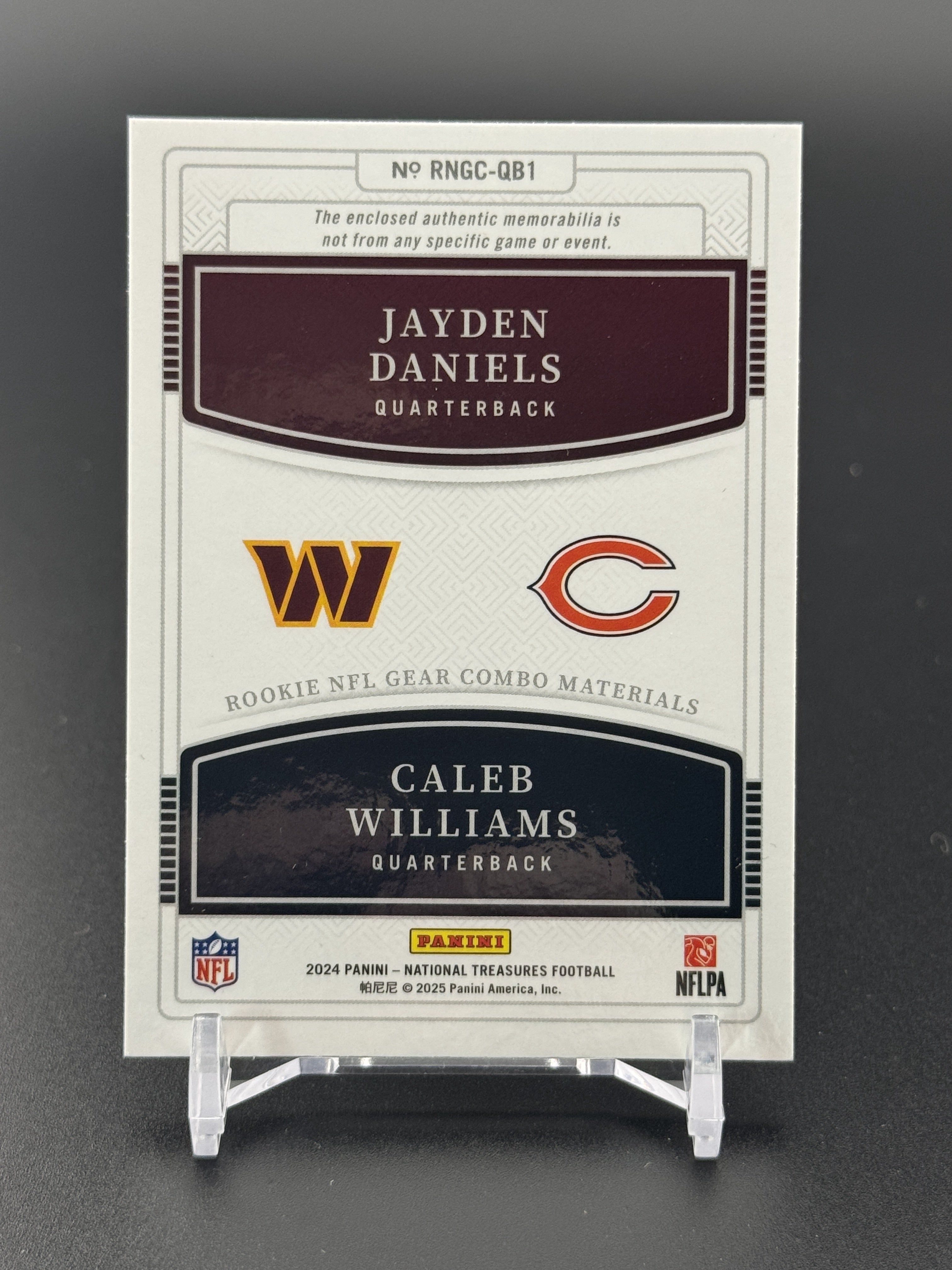 2024 National Treasures Jayden Daniels / Caleb Williams RC NFL Gear /25 PC