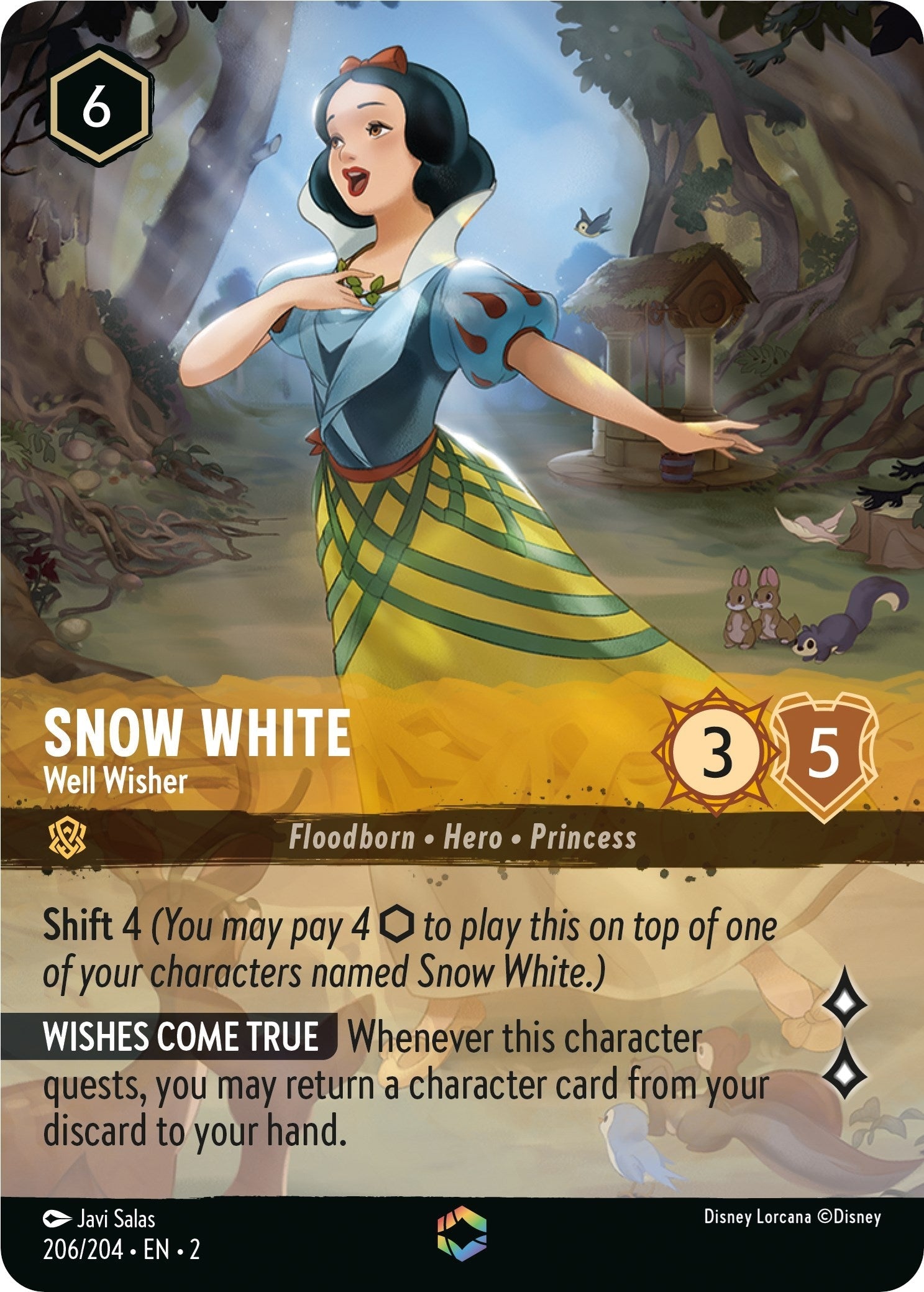 Snow White - Well Wisher (Enchanted) (206/204) (Holofoil) [Rise of the Floodborn]