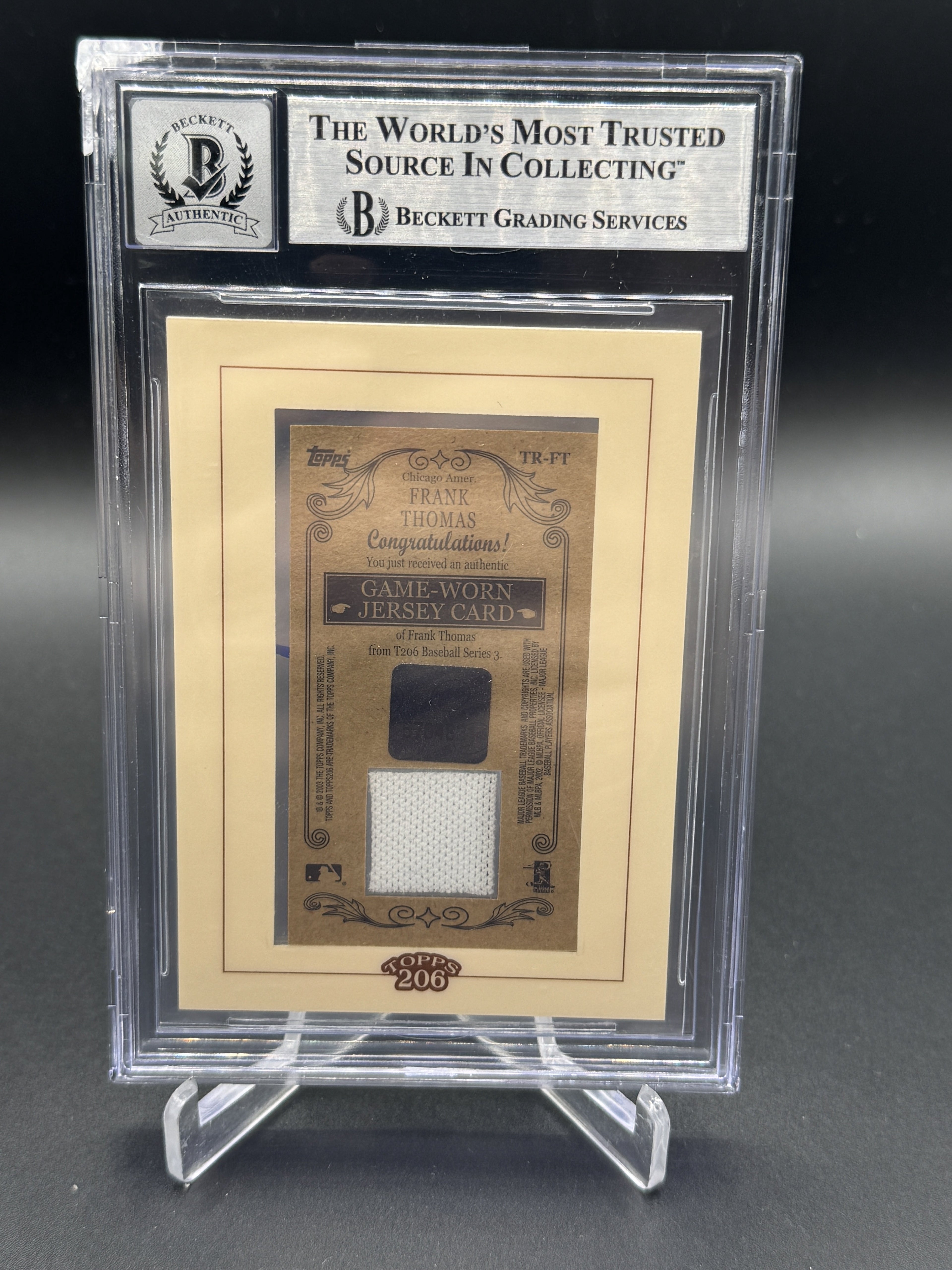 2003 Topps 206 #TR-FT Frank Thomas Relics Auto BGS Authentic (DMG Slab Corner)