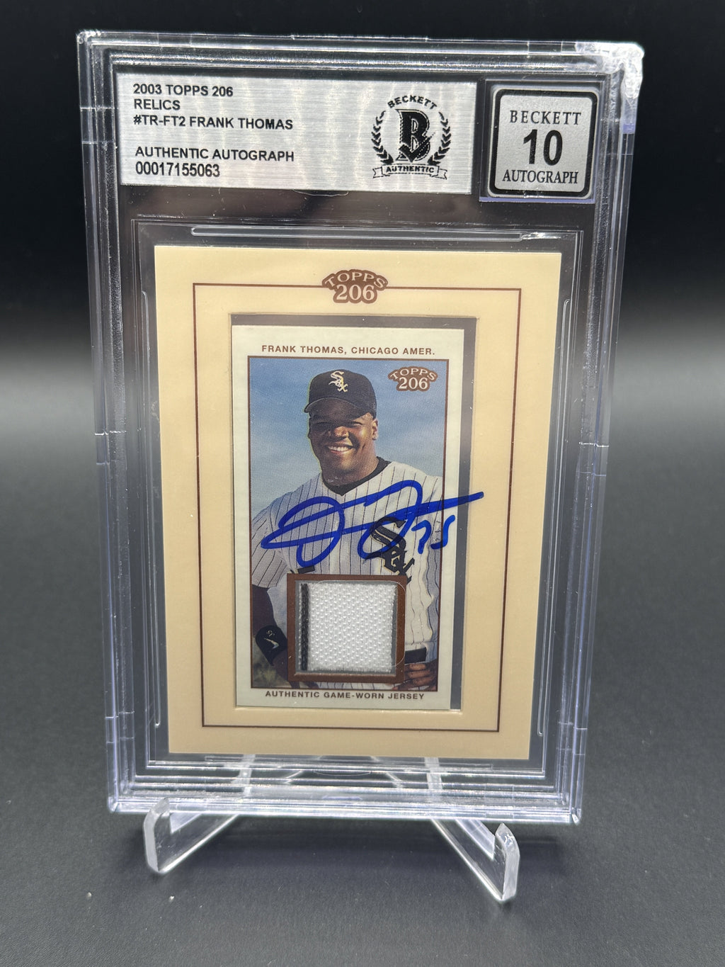 2003 Topps 206 #TR-FT Frank Thomas Relics Auto BGS Authentic (DMG Slab Corner)