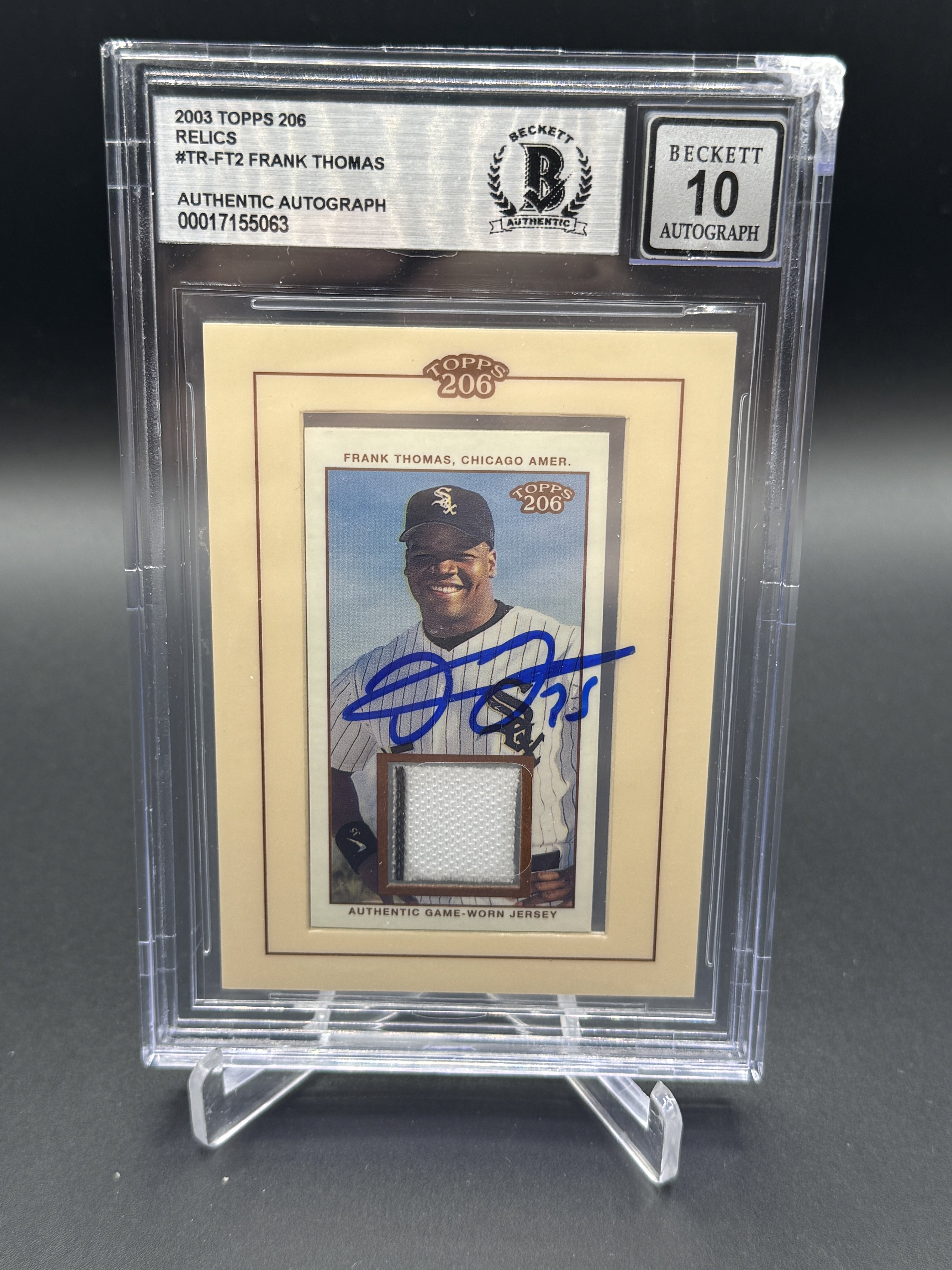 2003 Topps 206 #TR-FT Frank Thomas Relics Auto BGS Authentic (DMG Slab Corner)