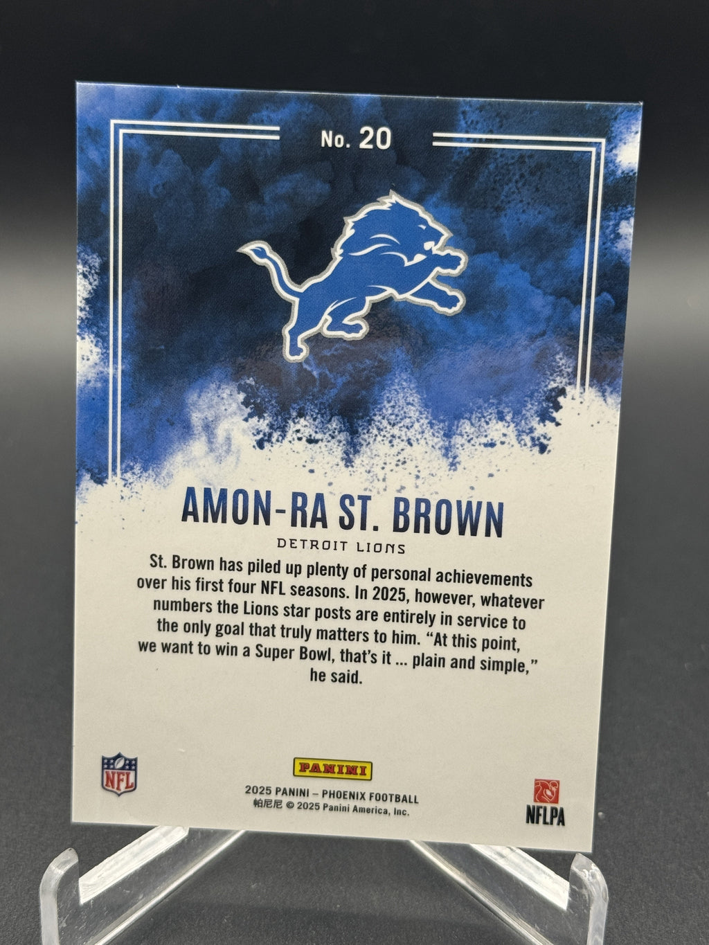 2025 Panini Phoenix #20 Amon-Ra St. Brown Color Blast