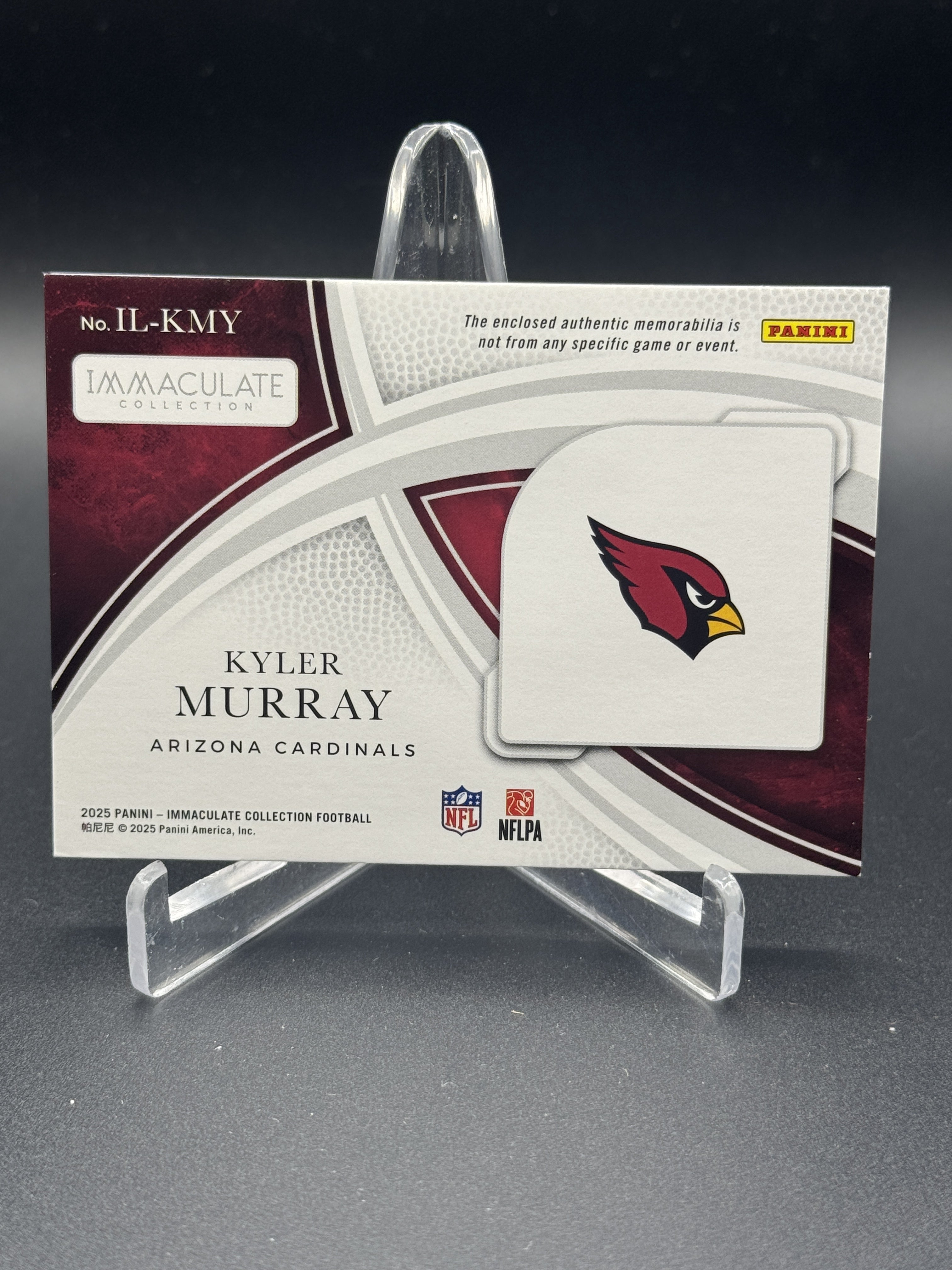 2025 Panini Immaculate Collection #IL-KMY Kyler Murray Immaculate Shields #/5