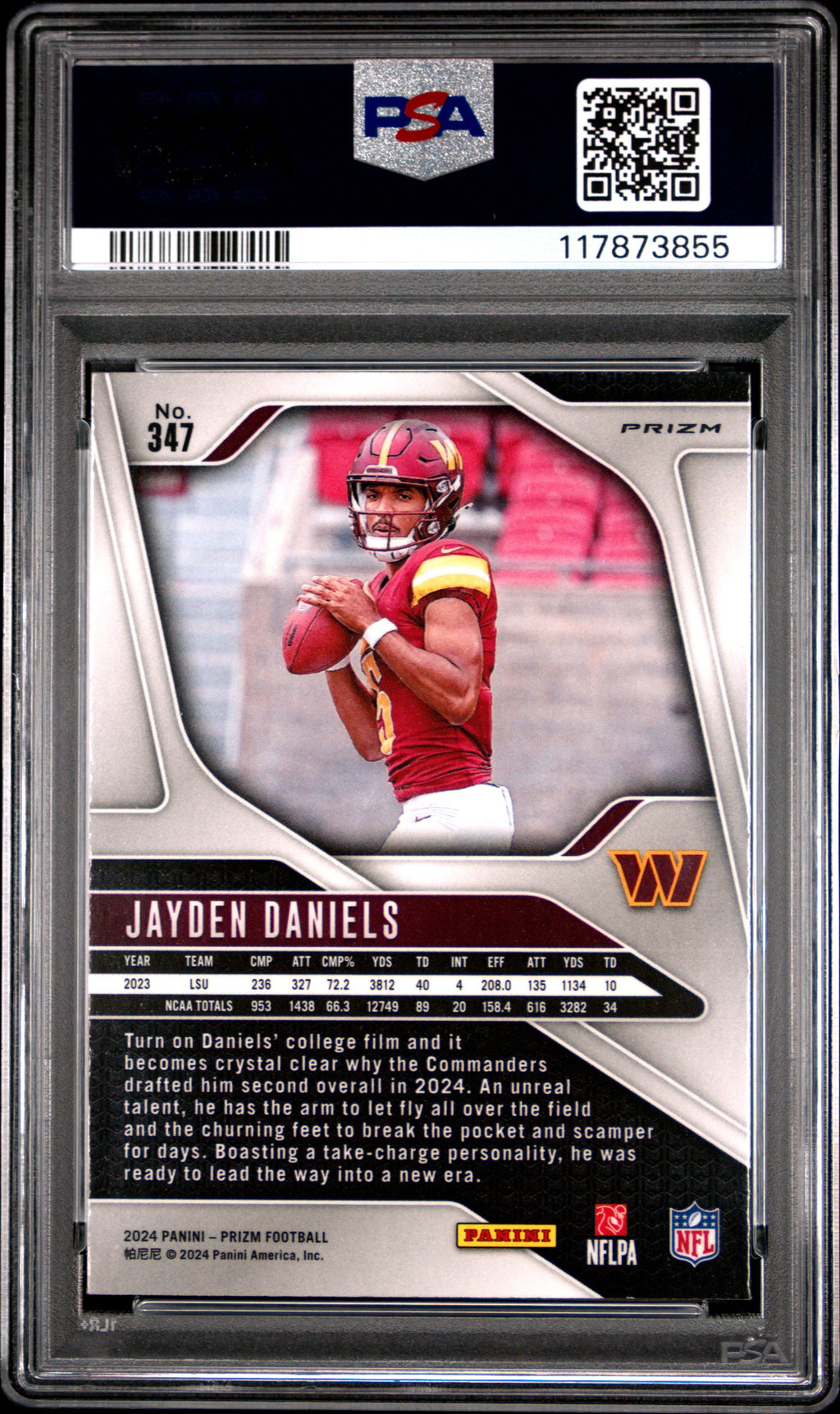 2024 Panini Prizm #347 Jayden Daniels Lazer PSA 10