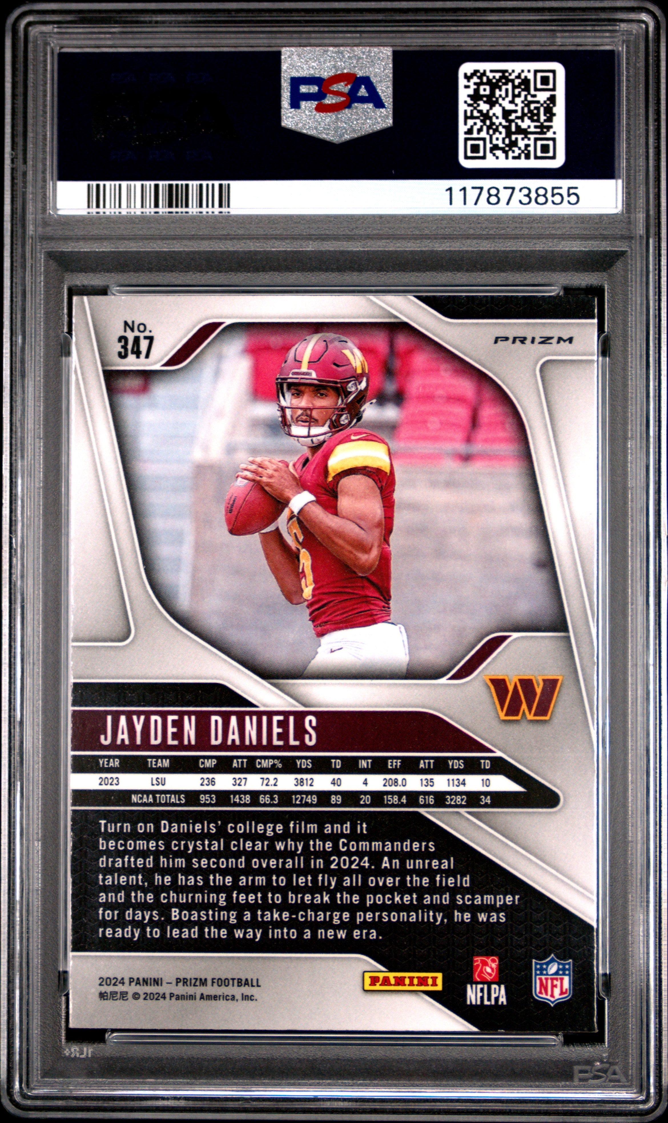 2024 Panini Prizm #347 Jayden Daniels Lazer PSA 10