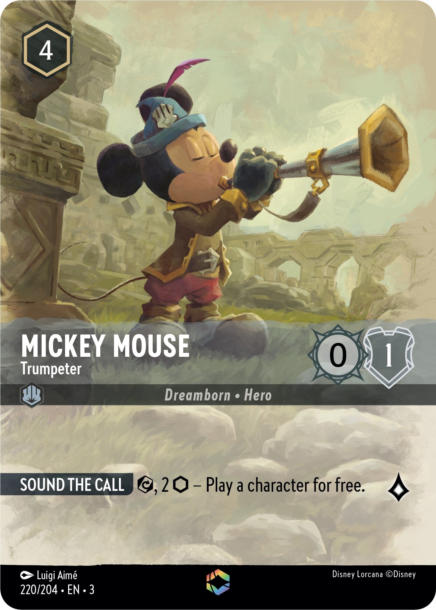 Mickey Mouse - Trumpeter (Enchanted) (220/204) (Holofoil) [Into the Inklands]
