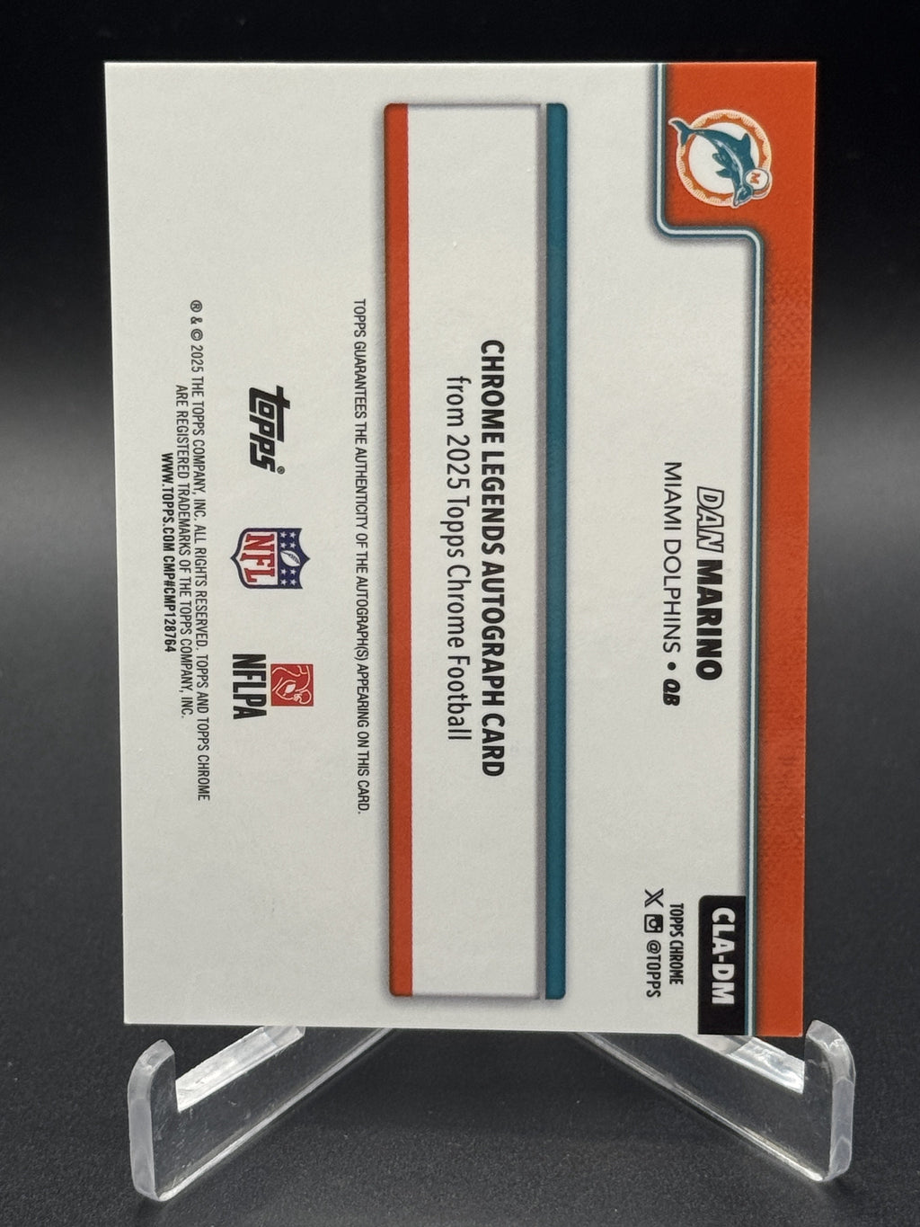 2025 Topps Chrome #CLA-DM Dan Marino Auto Gold #/50