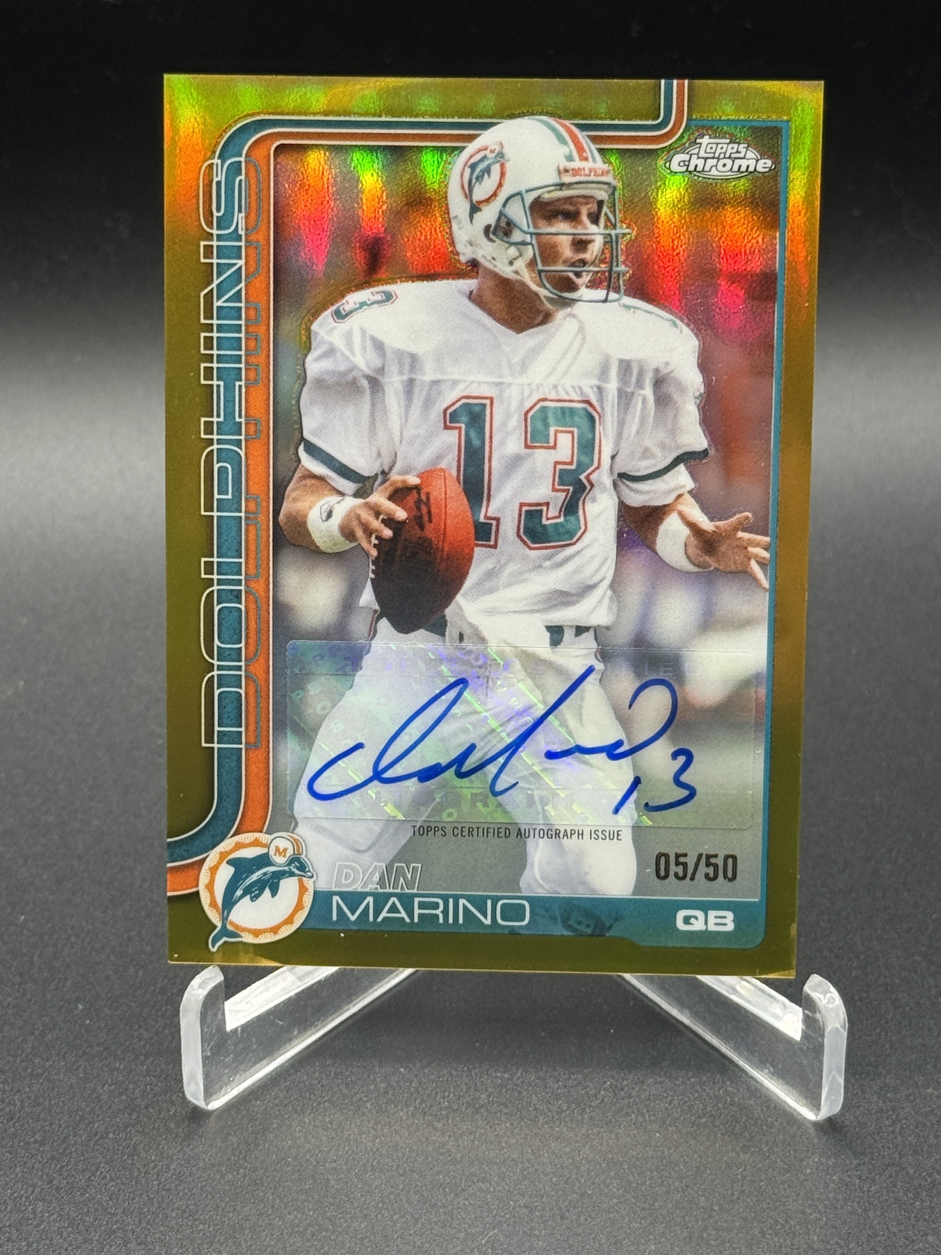 2025 Topps Chrome #CLA-DM Dan Marino Auto Gold #/50