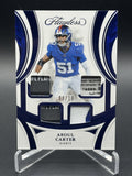 2025 Flawless #RS-ACR Abdul Carter Quad Laundry Tag Patch Sapphire /10