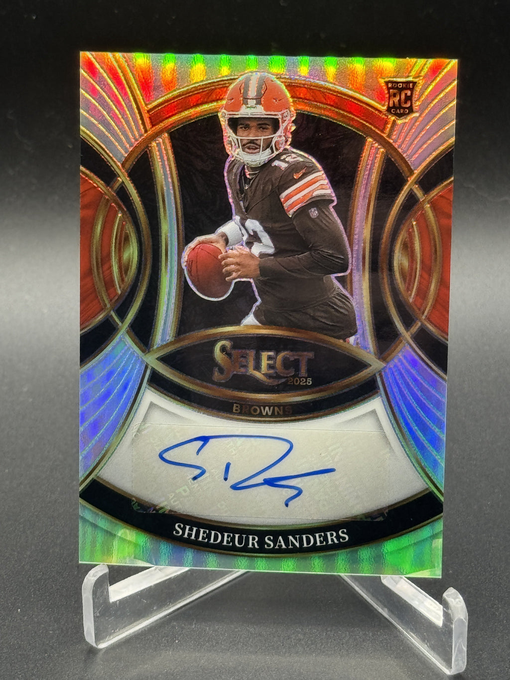 2025 Panini Select #RSI-SSS Shedeur Sanders Rookie Signatures Silver Prizm