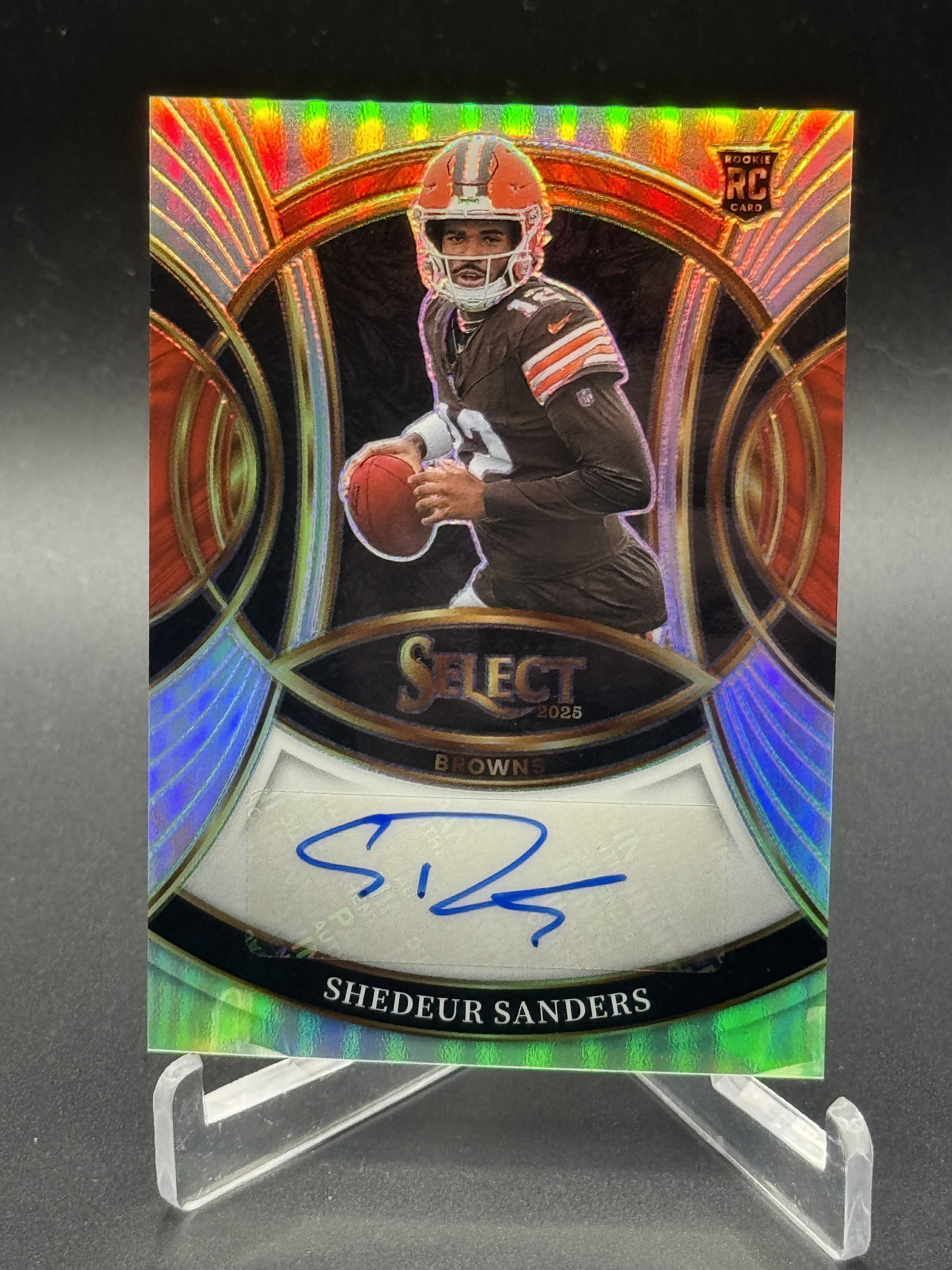 2025 Panini Select #RSI-SSS Shedeur Sanders Rookie Signatures Silver Prizm