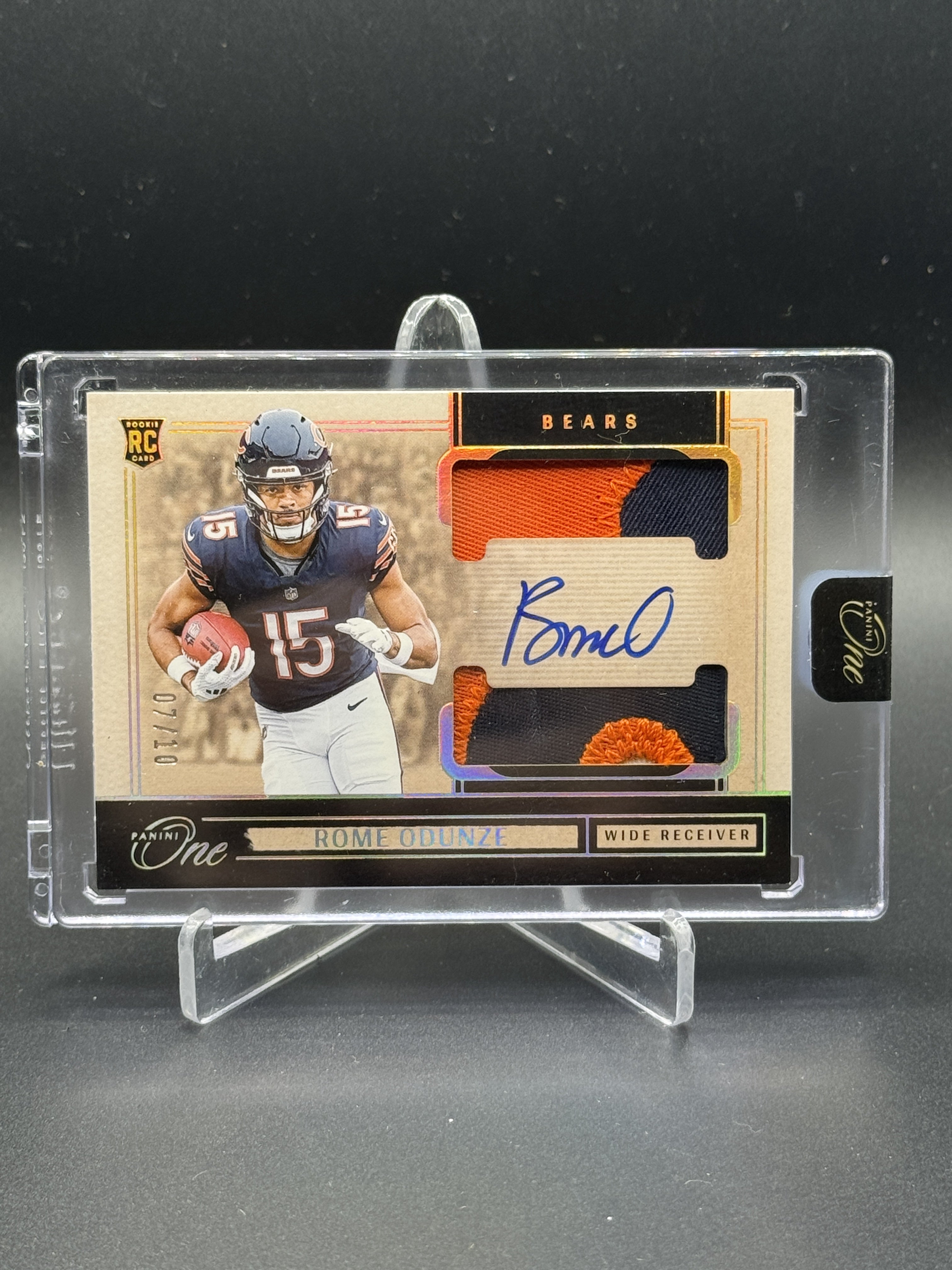 2024 Panini One #34 Rome Odunze Rookie Dual Patch Auto #/199