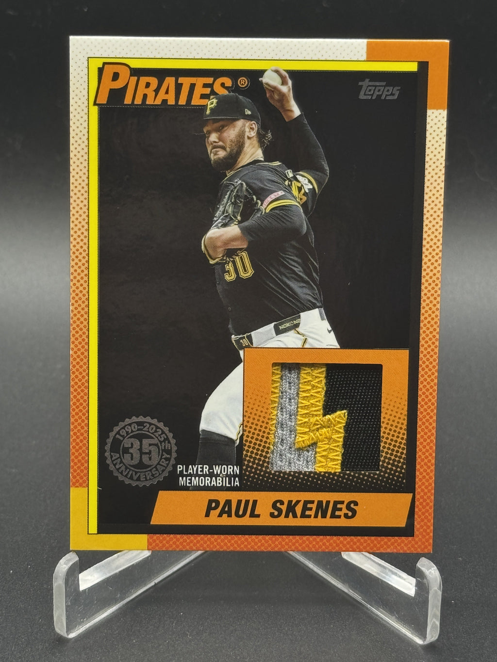 2025 Topps Update #90RU-PS Paul Skenes 1990 35th Relics Black /10