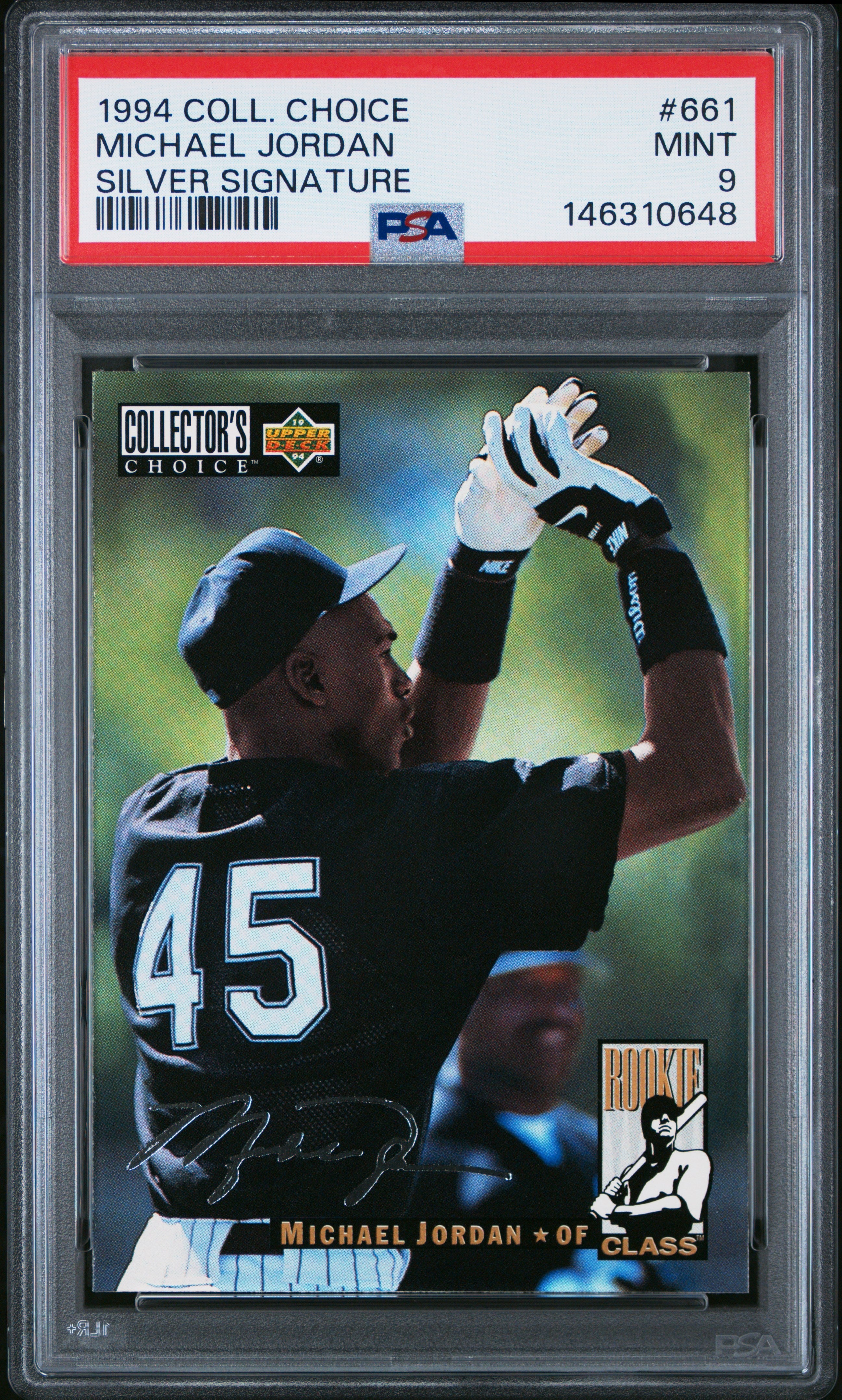 1994 Collector's Choice #661 Michael Jordan Silver Signature PSA 9