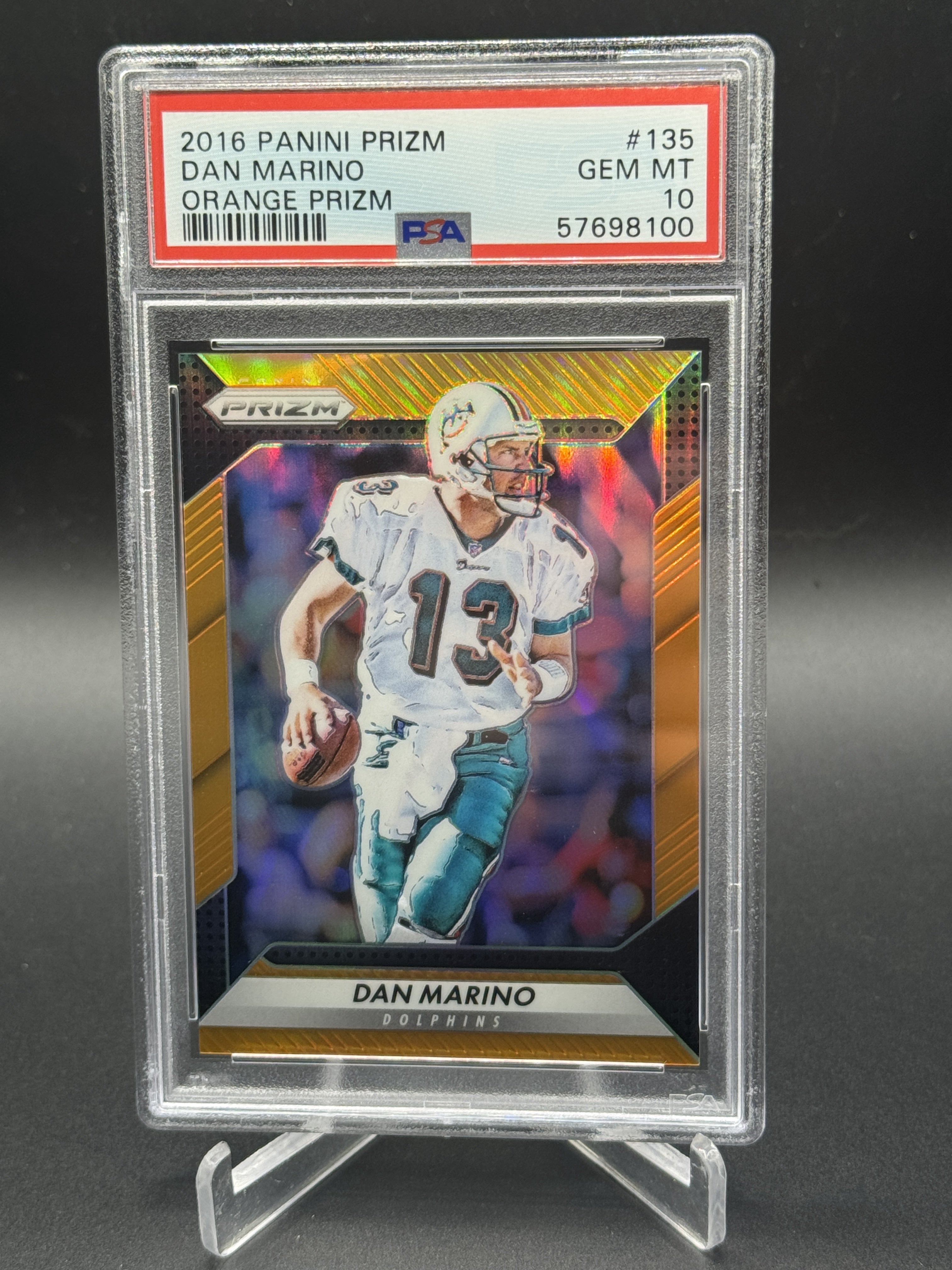 2016 Panini Prizm #135 Dan Marino Orange /299 PSA 10