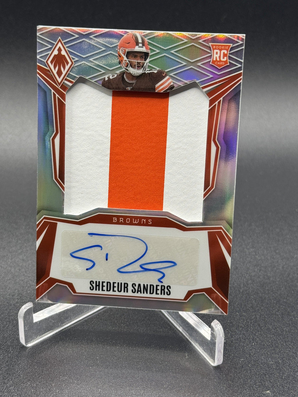 2025 Panini Phoenix #RPS-SSS Shedeur Sanders Rookie Patch Auto Silver Prizm /149