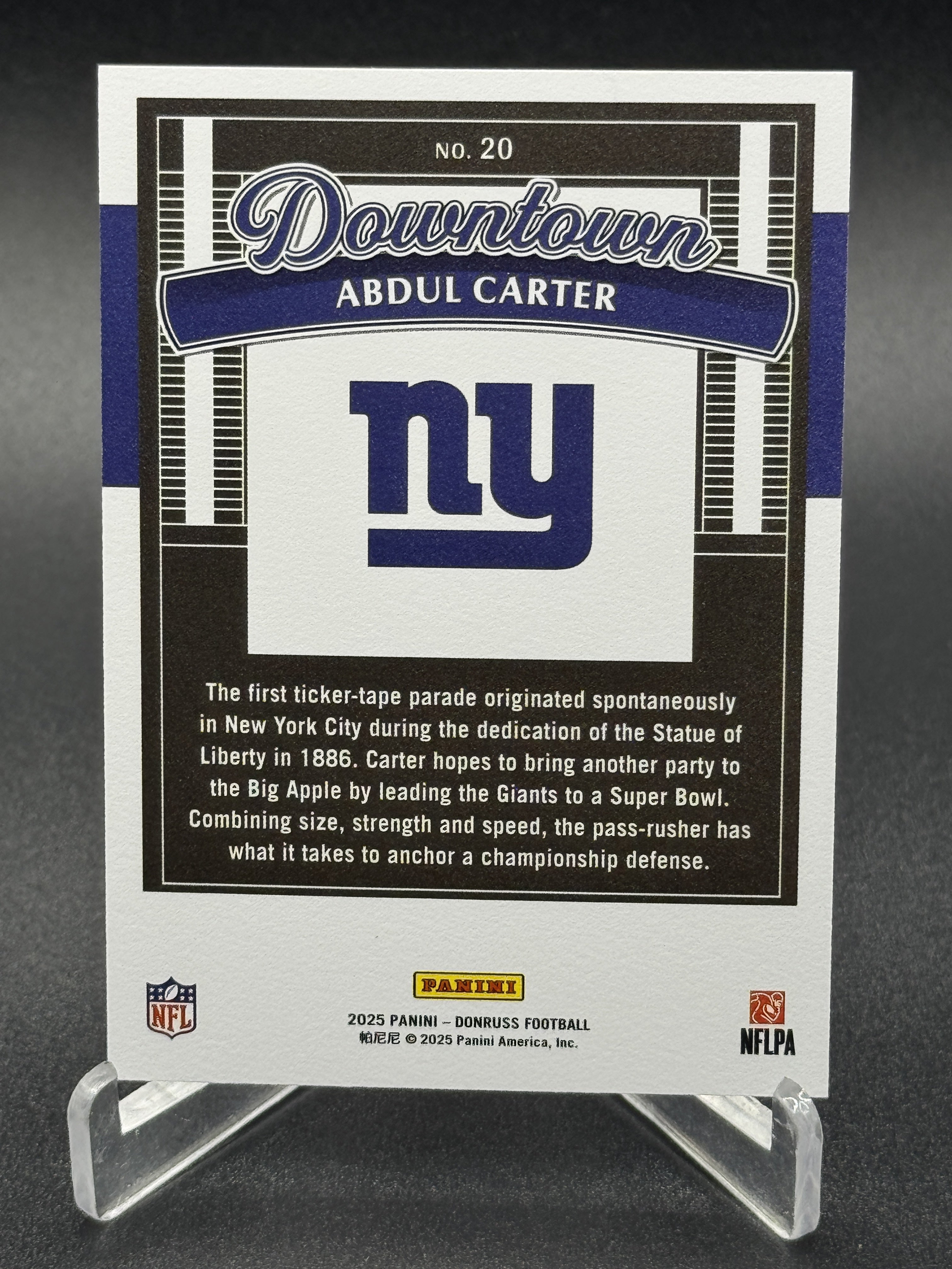 2025 Donruss #20 Abdul Carter Downtown!