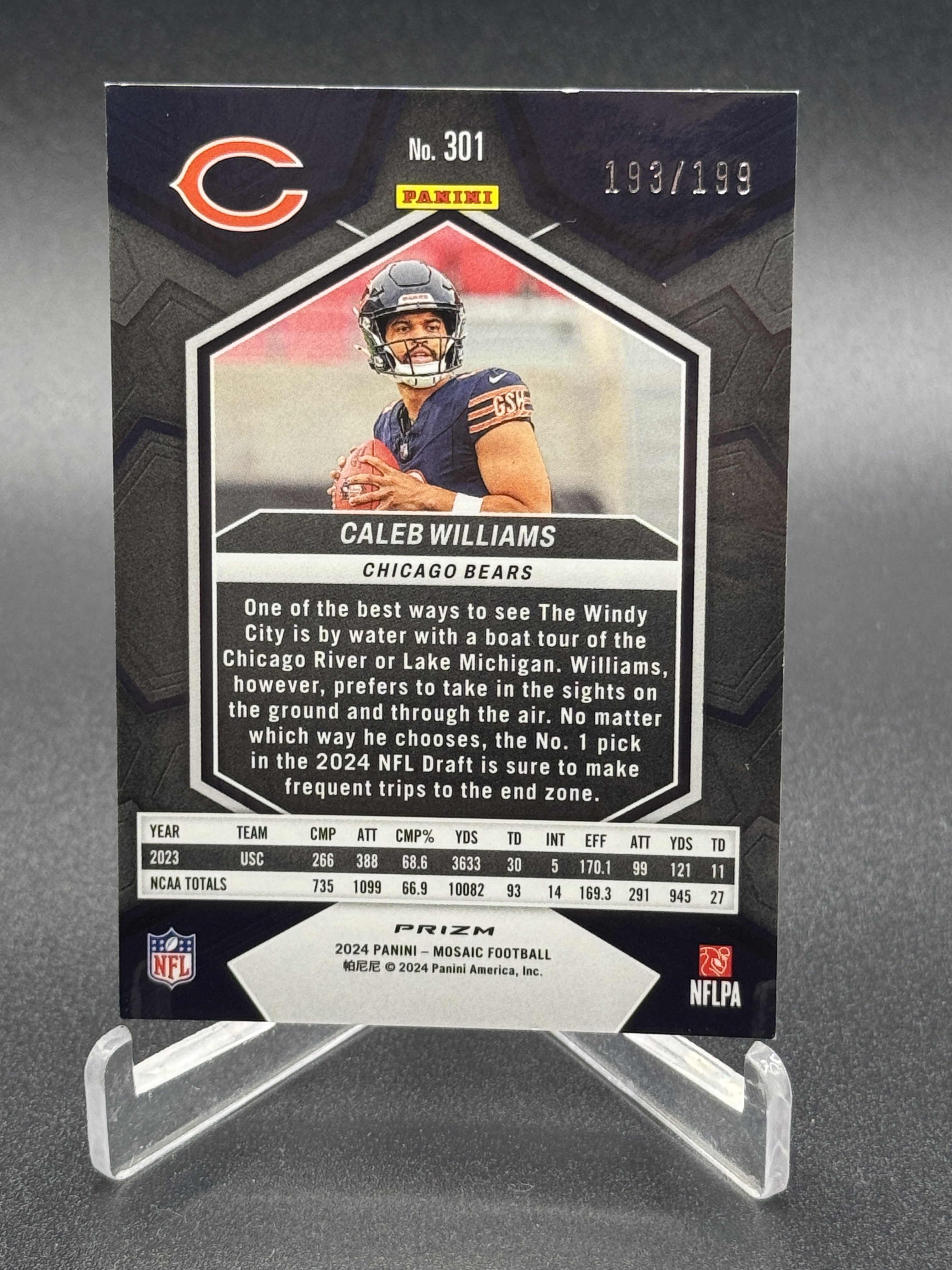 2024 Panini Mosaic #301 Caleb Williams Rookie RC Mosaic Orange #/199