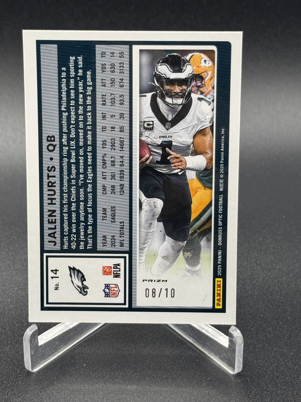2025 Donruss Optic #14 Jalen Hurts Gold #/10