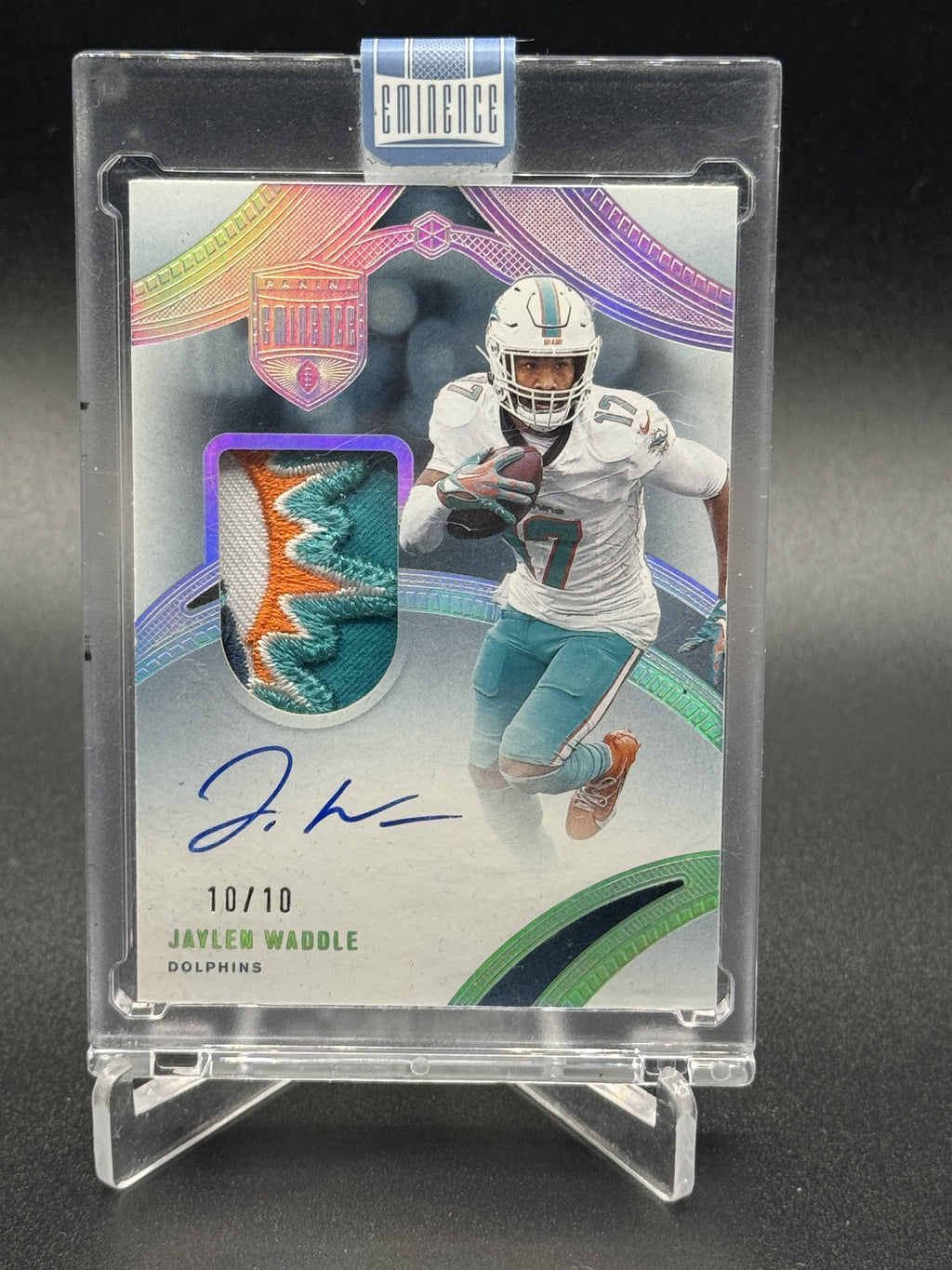 2024 Panini Flawless #PA-JWE Jaylen Waddle Patch Autographs Sapphire #/10