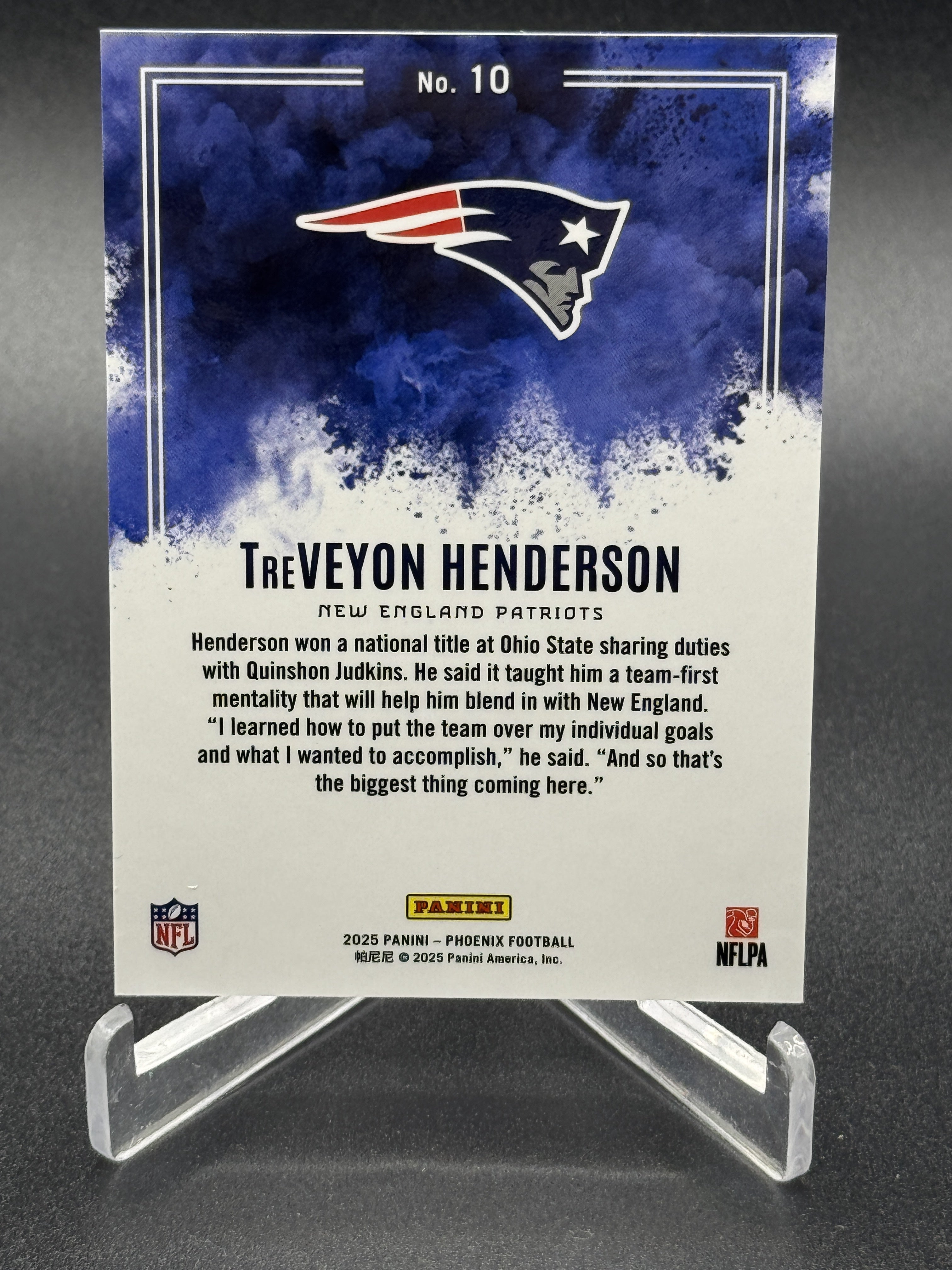 2025 Panini Phoenix #10 TreVeyon Henderson Rookie RC Color Blast