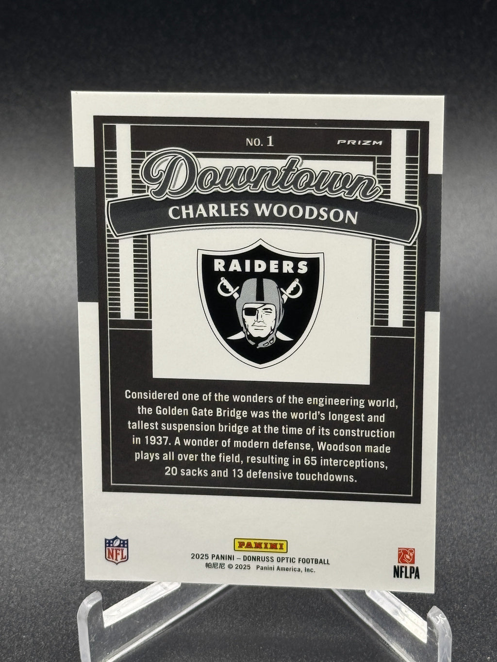 2025 Donruss Optic #1 Charles Woodson Downtown Legends