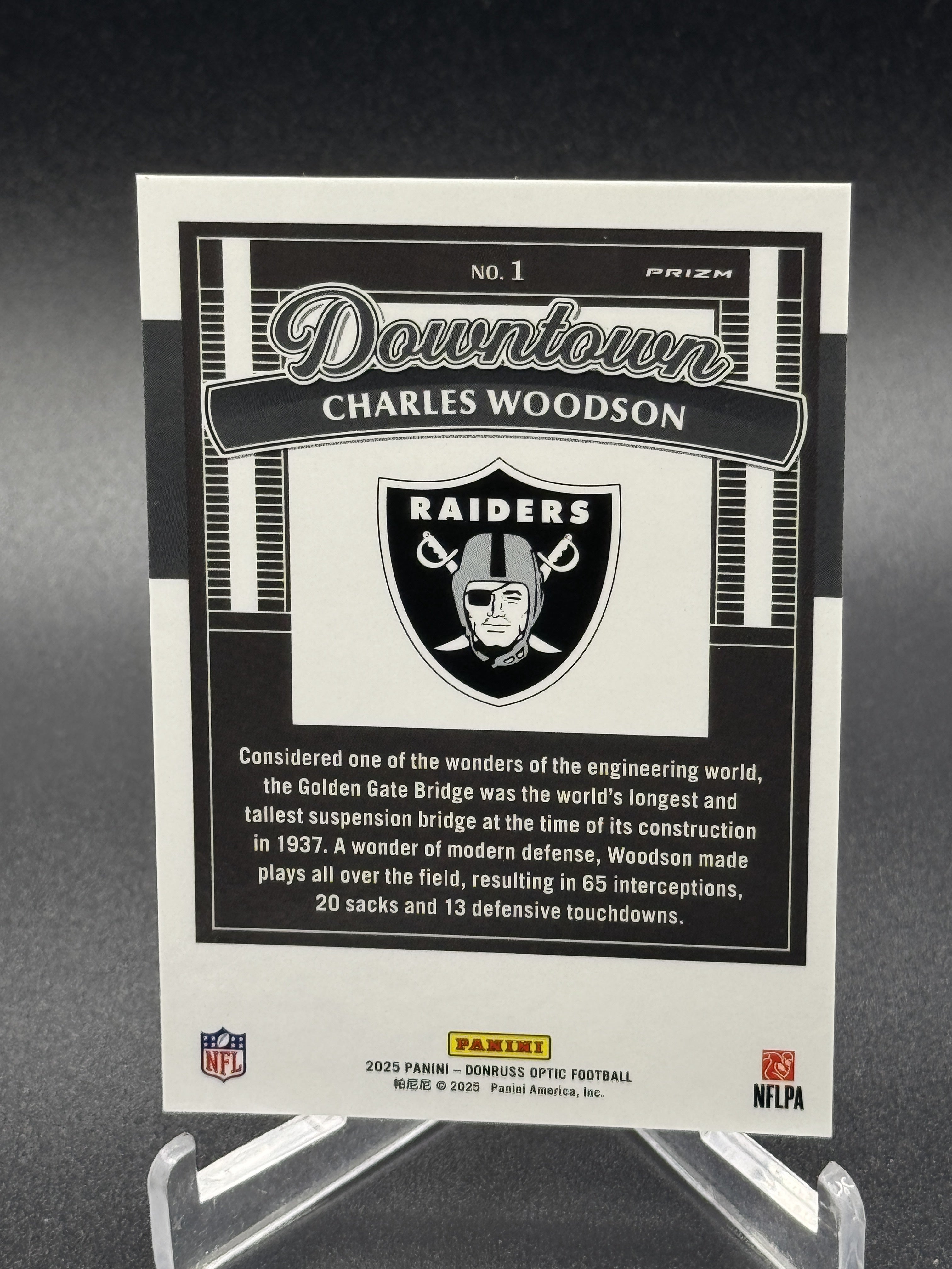2025 Donruss Optic #1 Charles Woodson Downtown Legends