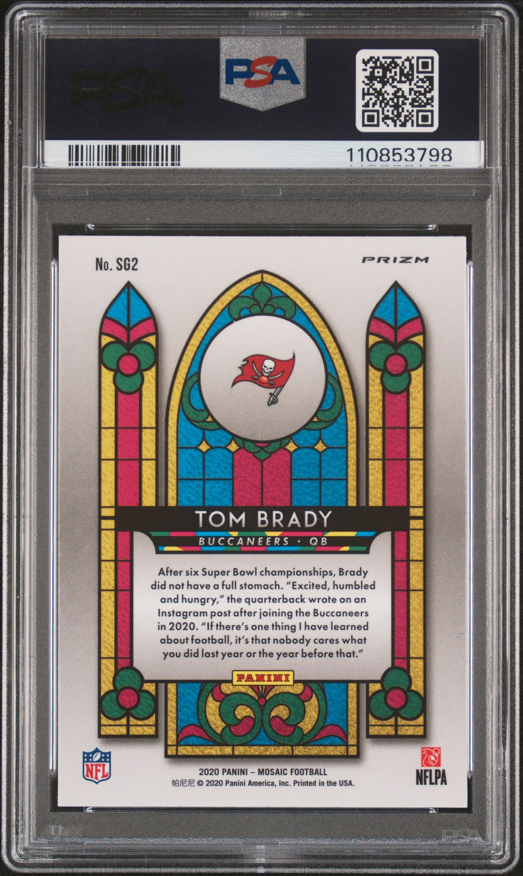 2020 Panini Mosaic #SG2 Tom Brady Stained Glass PSA 9