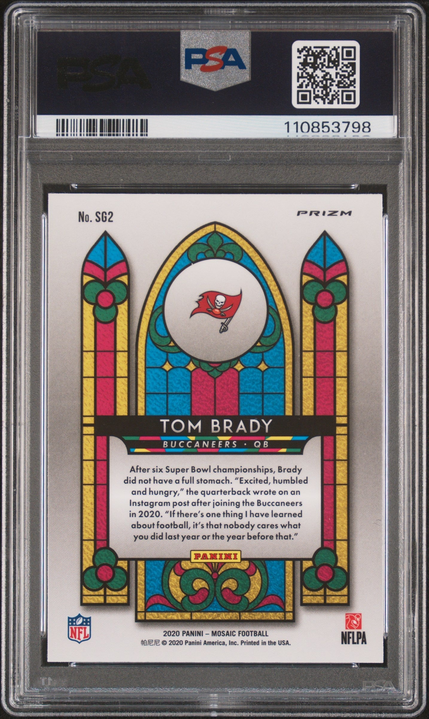 2020 Panini Mosaic #SG2 Tom Brady Stained Glass PSA 9