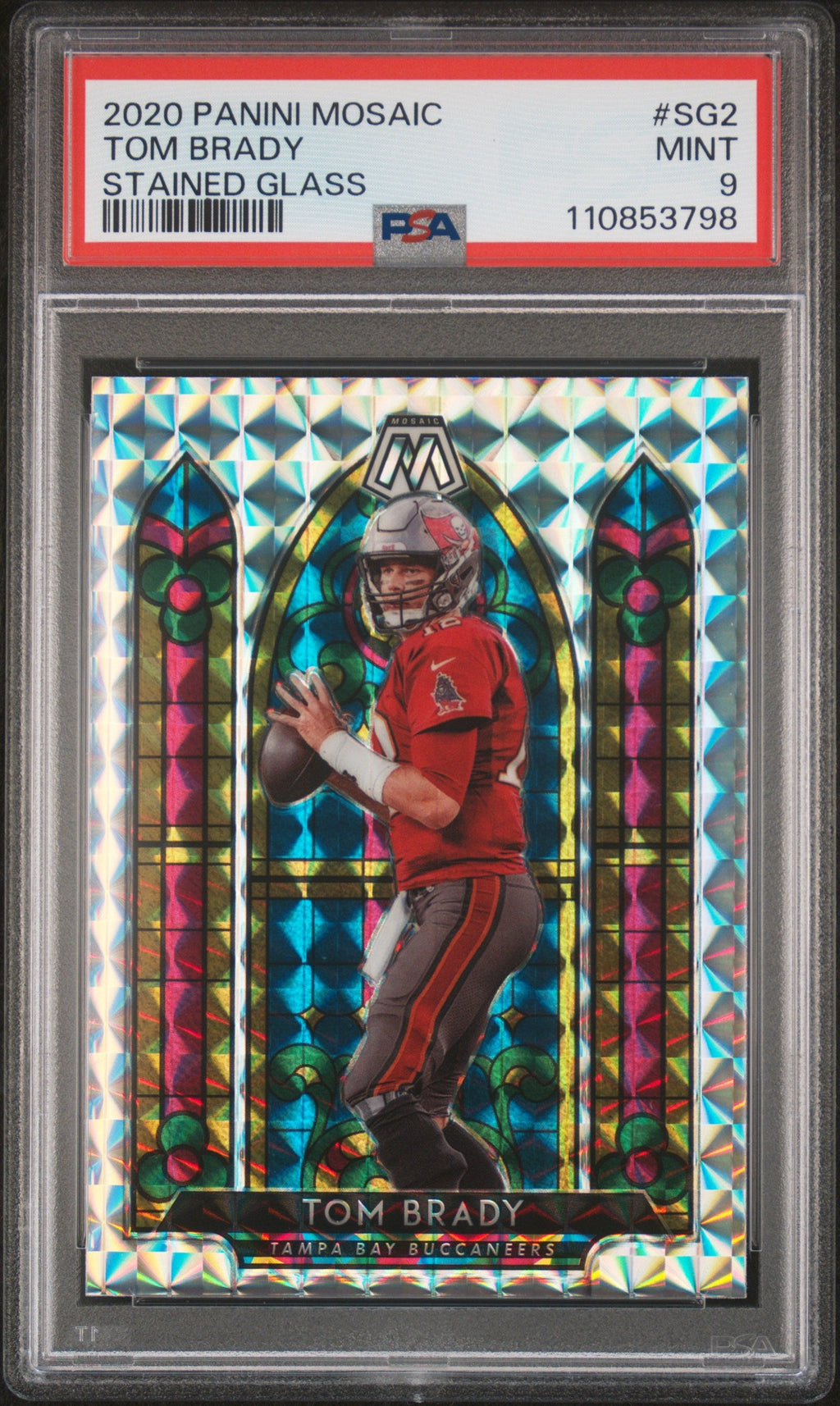 2020 Panini Mosaic #SG2 Tom Brady Stained Glass PSA 9