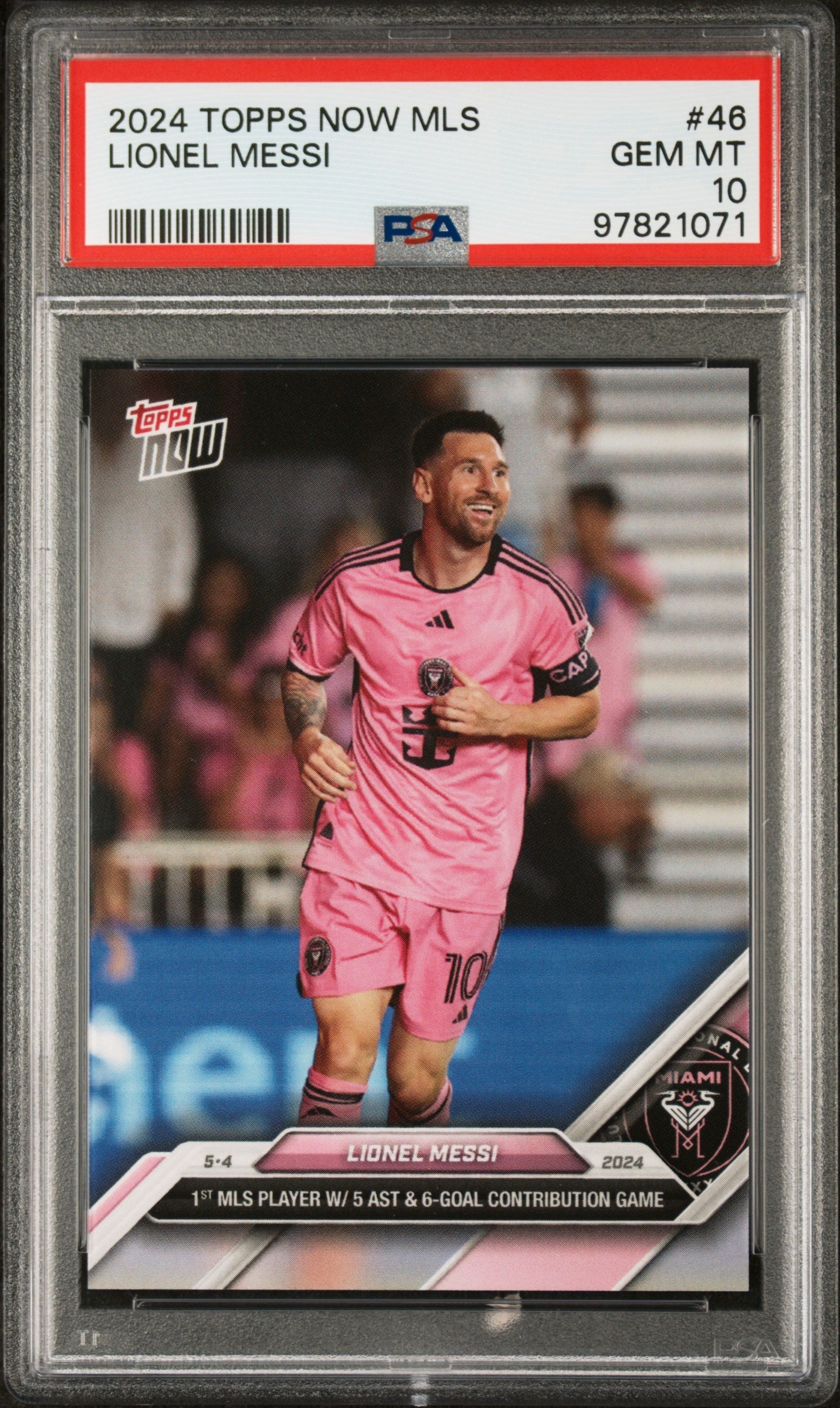 2024 Topps Now MLS #46 Lionel Messi PSA 10