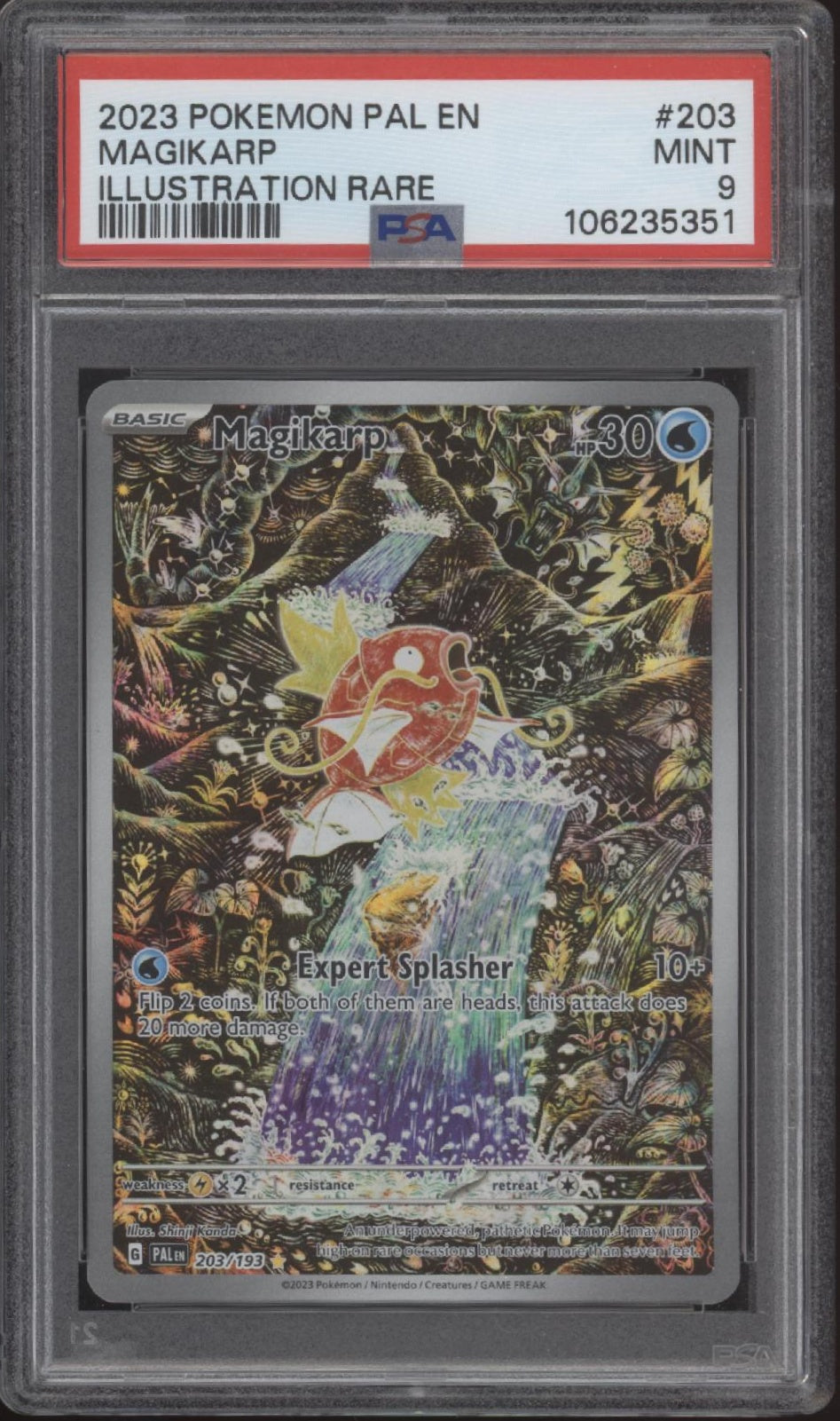 Magikarp Pokemon Paldea Evolved Illustration Rare #203 PSA 9