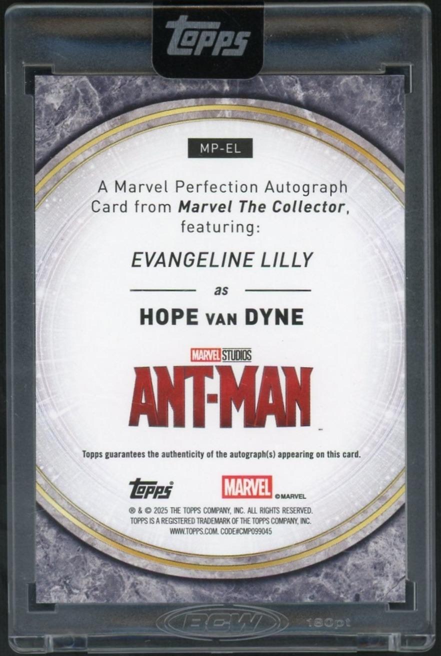 2025 Topps Marvel Collector Evangeline Lilly Hope van Dyne Perfection Auto /10