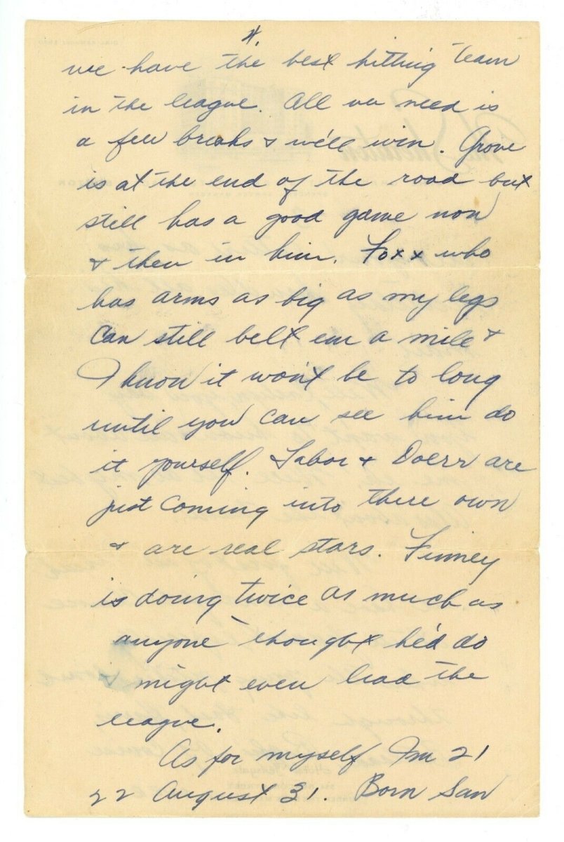Ted Williams Signed 1940 Handwritten Signed Letter to Mistress w/ Great Content