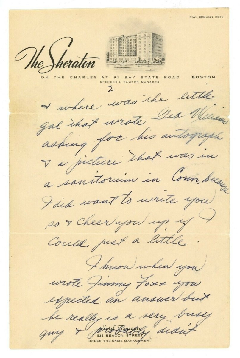 Ted Williams Signed 1940 Handwritten Signed Letter to Mistress w/ Great Content